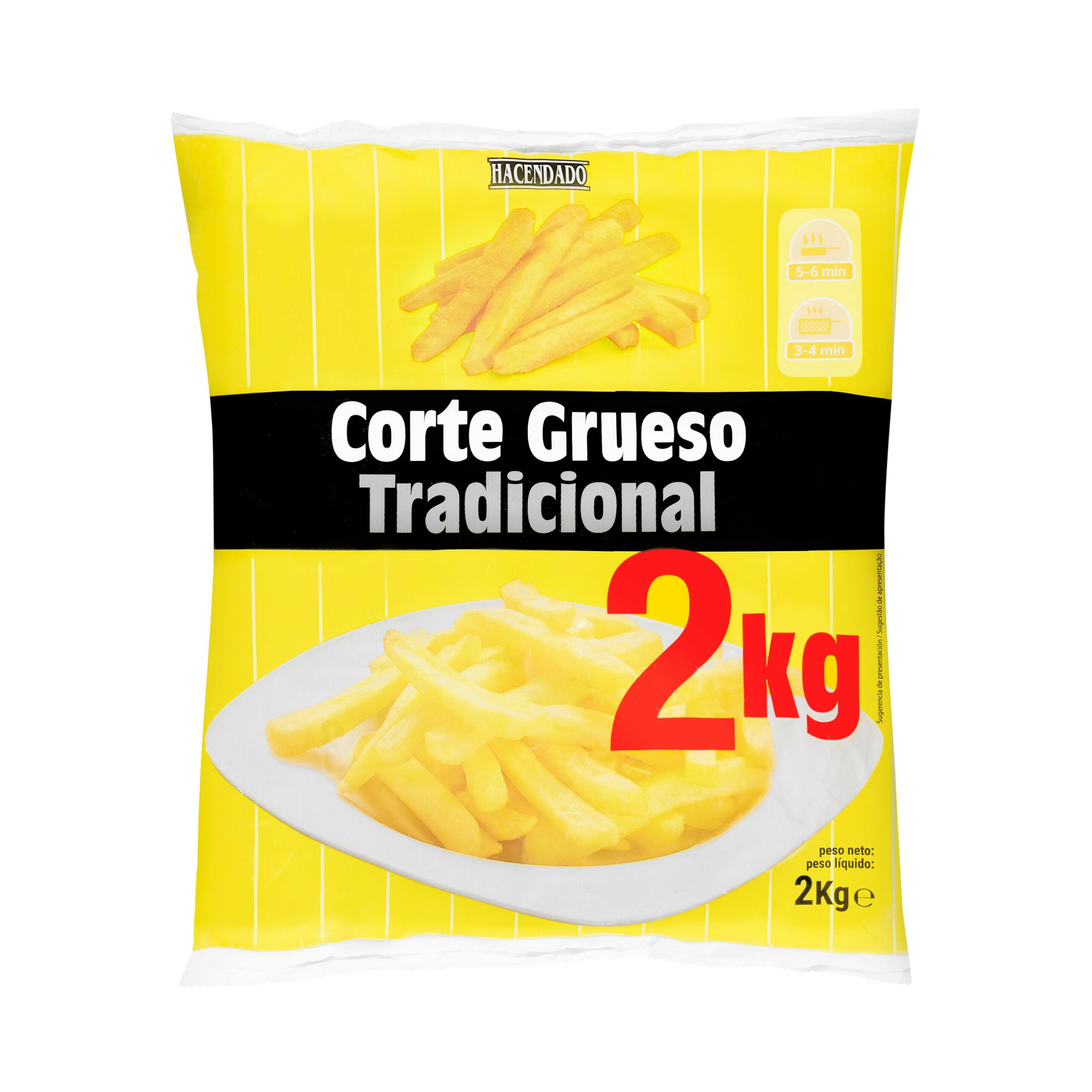 Patatas prefritas corte grueso Hacendado ultracongeladas Mercadona