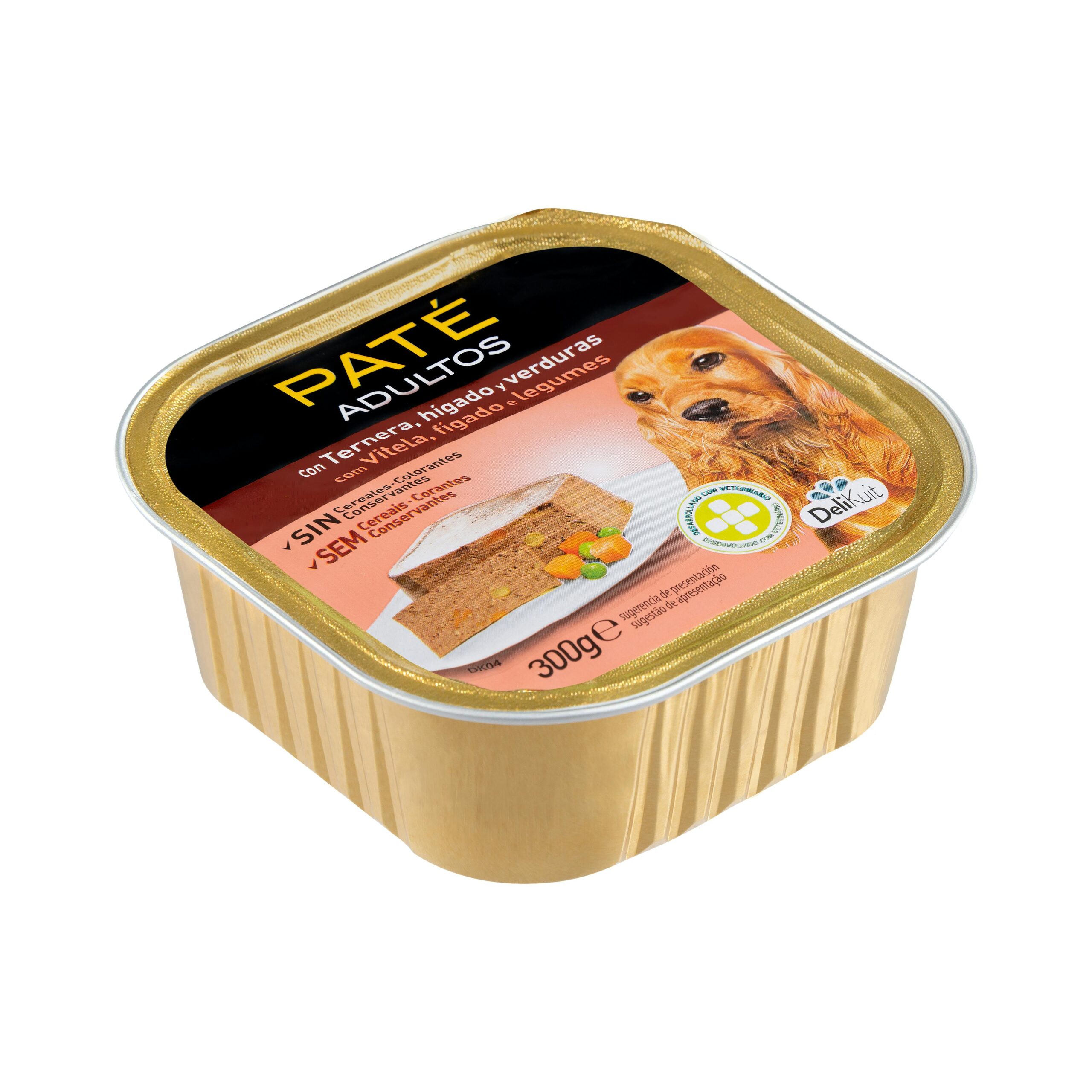 Paté perro adulto Delikuit con ternera, hígado y verduras Paté perro adulto Delikuit con ternera