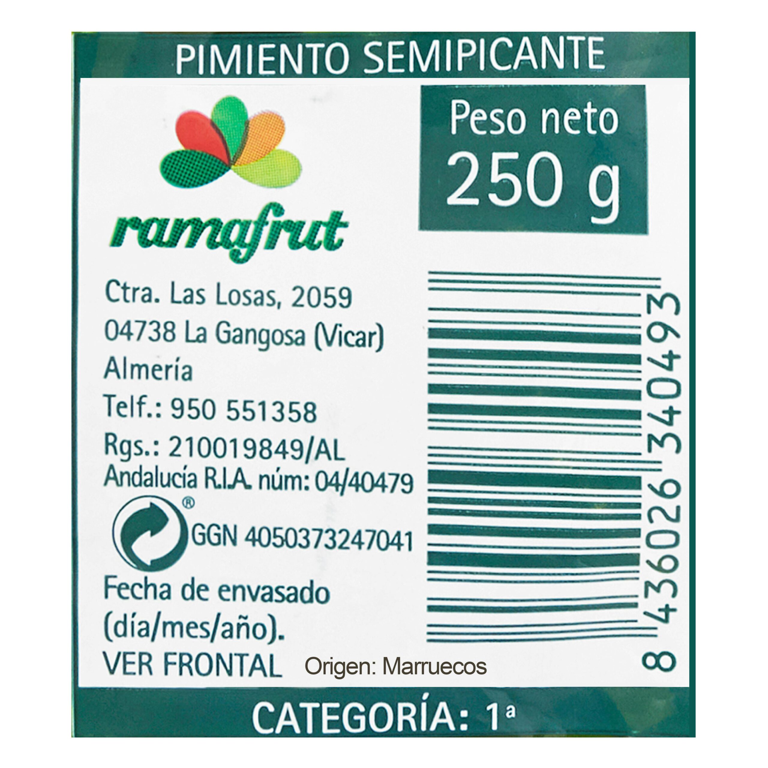 Etiqueta Pimientos semipicantes