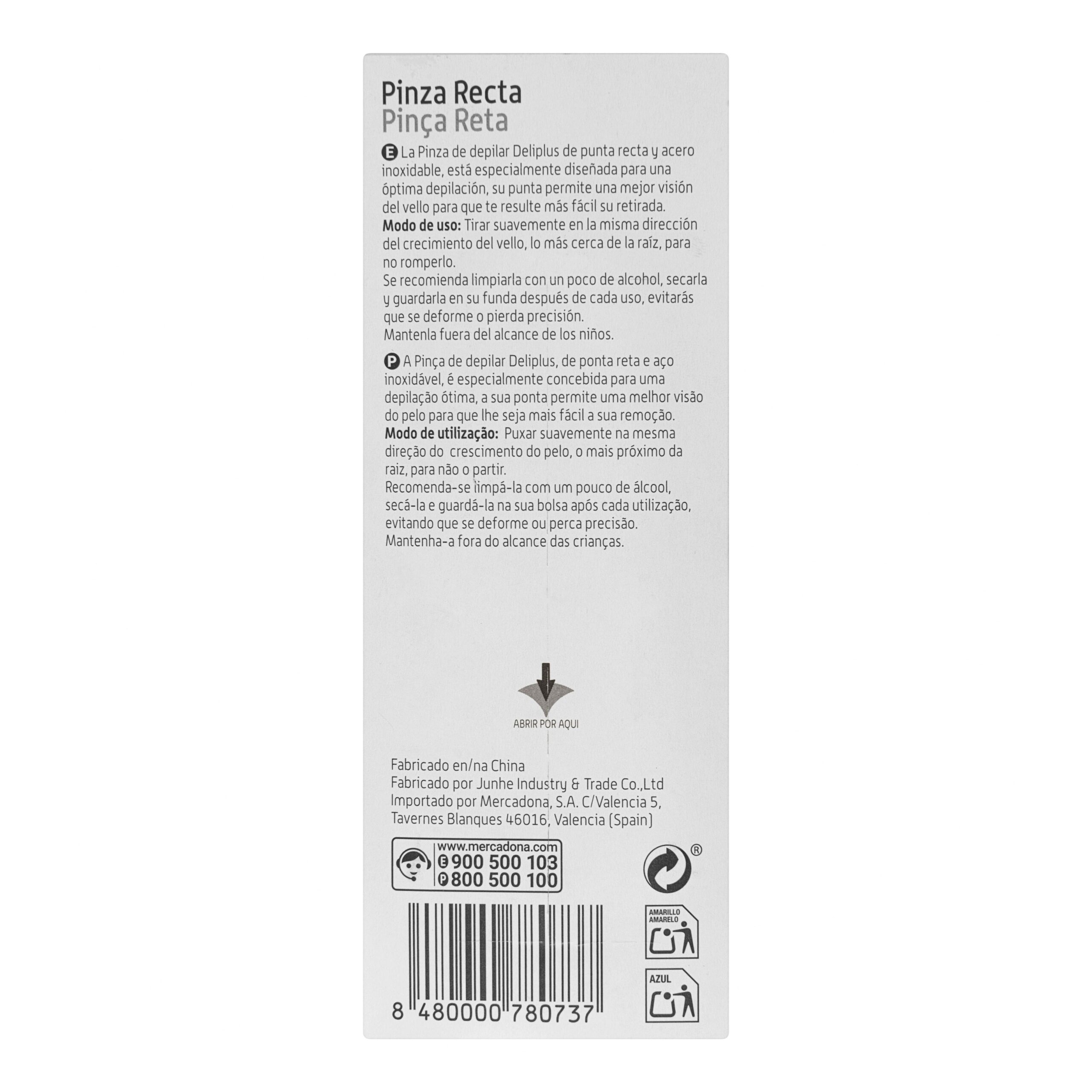 Etiqueta Pinza de cejas Deliplus recta