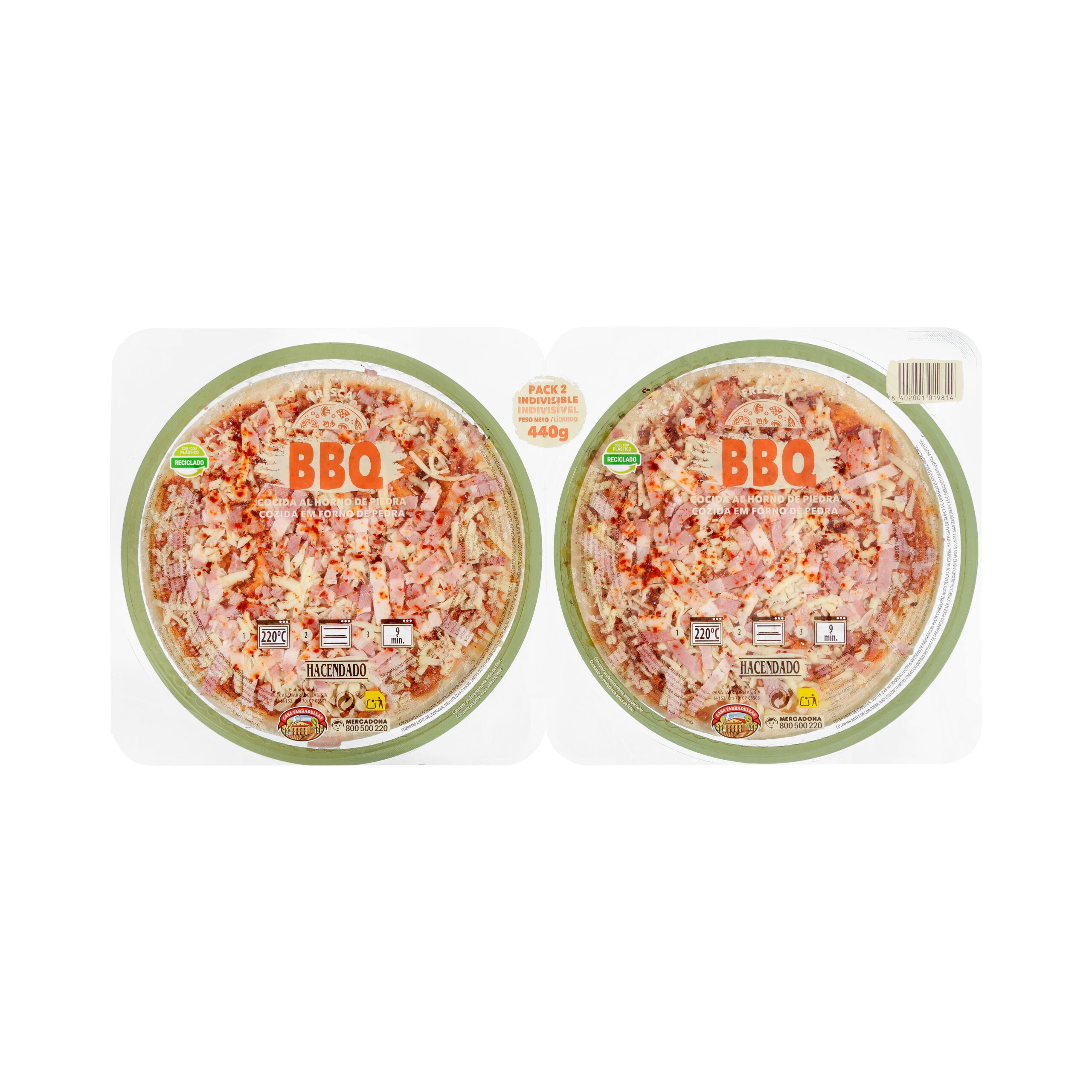Pizza barbacoa Hacendado Mercadona