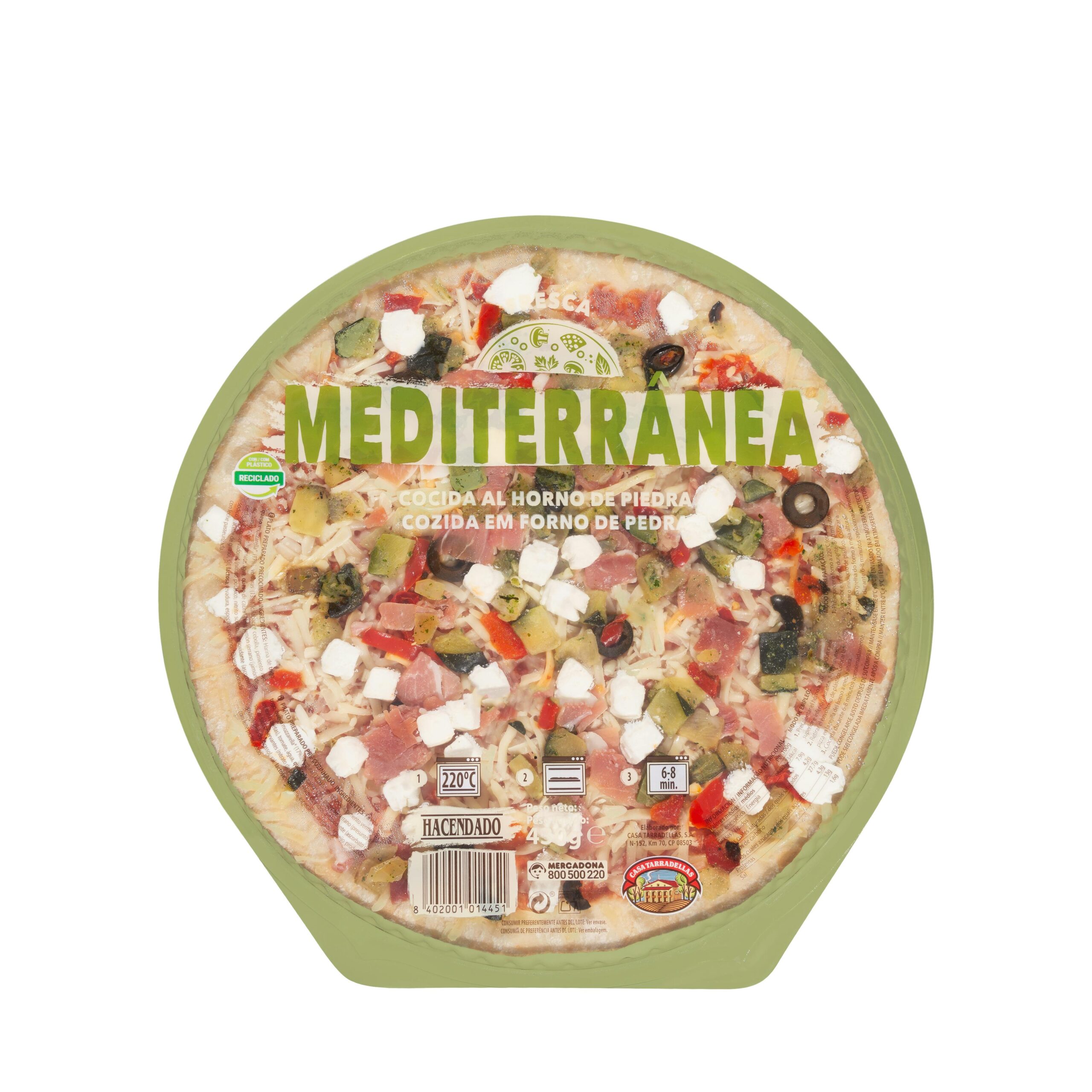 Pizza mediterránea Hacendado Mercadona