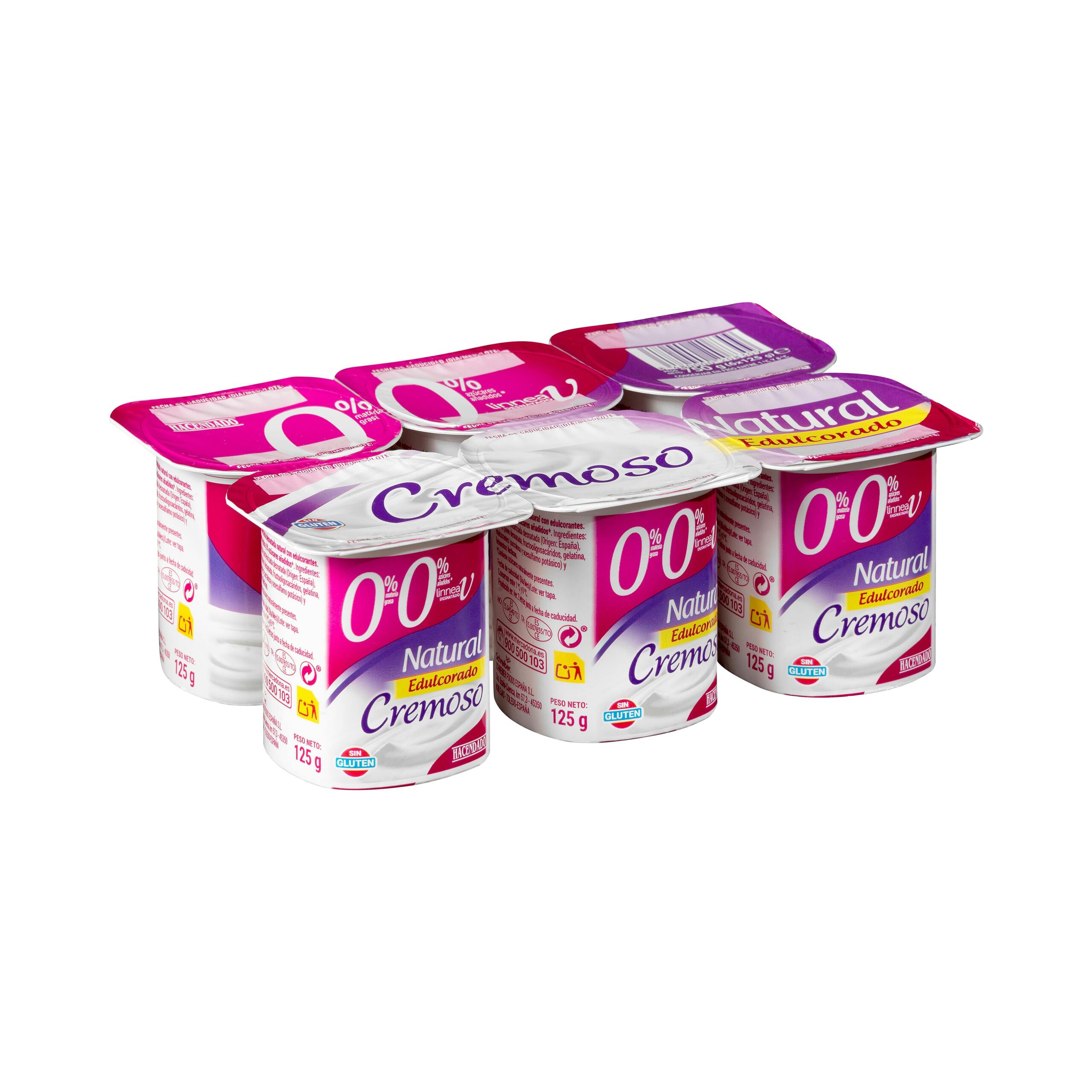 Postre lácteo cremoso natural edulcorado Hacendado 0% m.g 0% sin azúcares añadidos Linnea V Mercadona