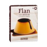 Preparado en polvo flan Hacendado 8 raciones contiene azúcar y caramelo líquido