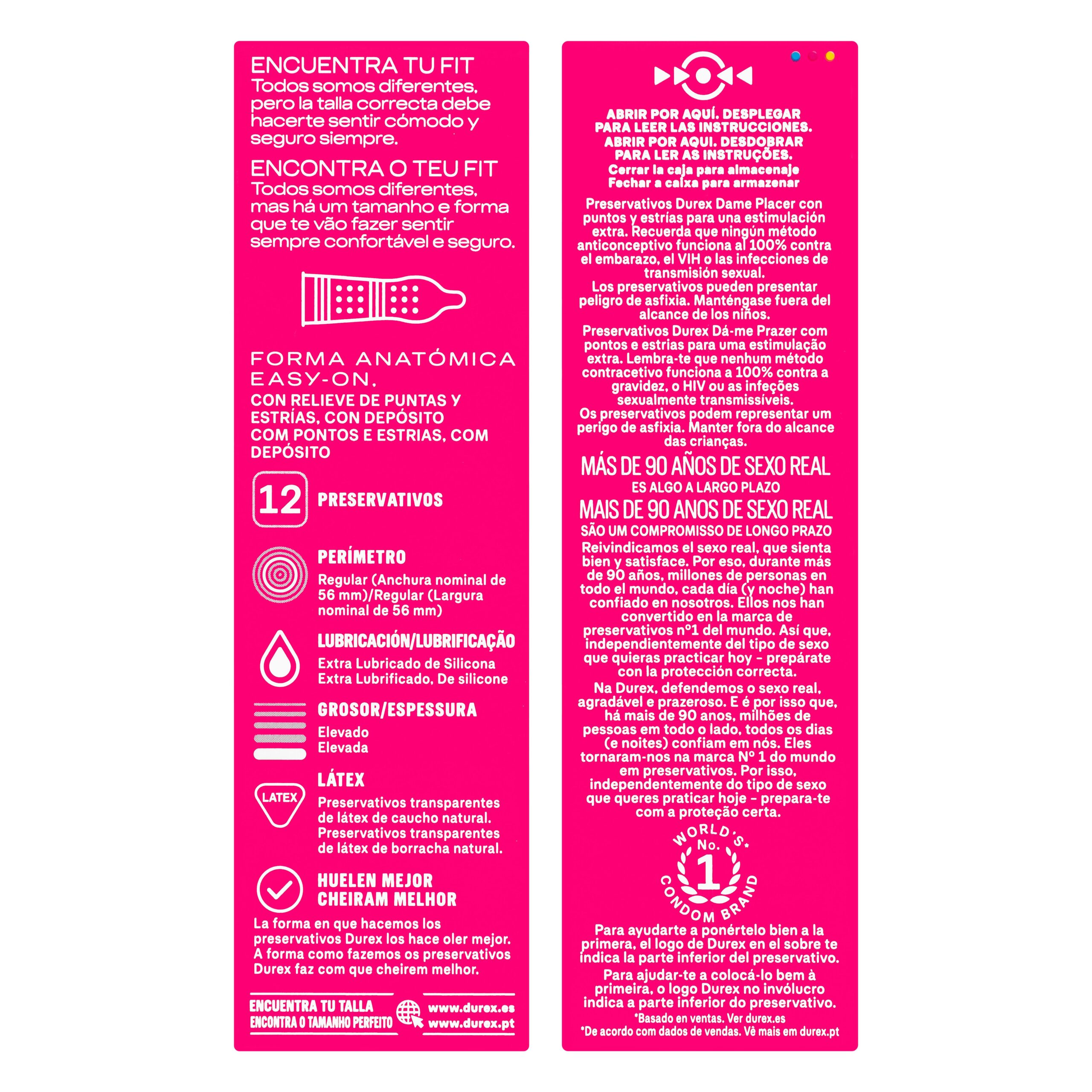 Etiqueta Preservativos dame placer Durex