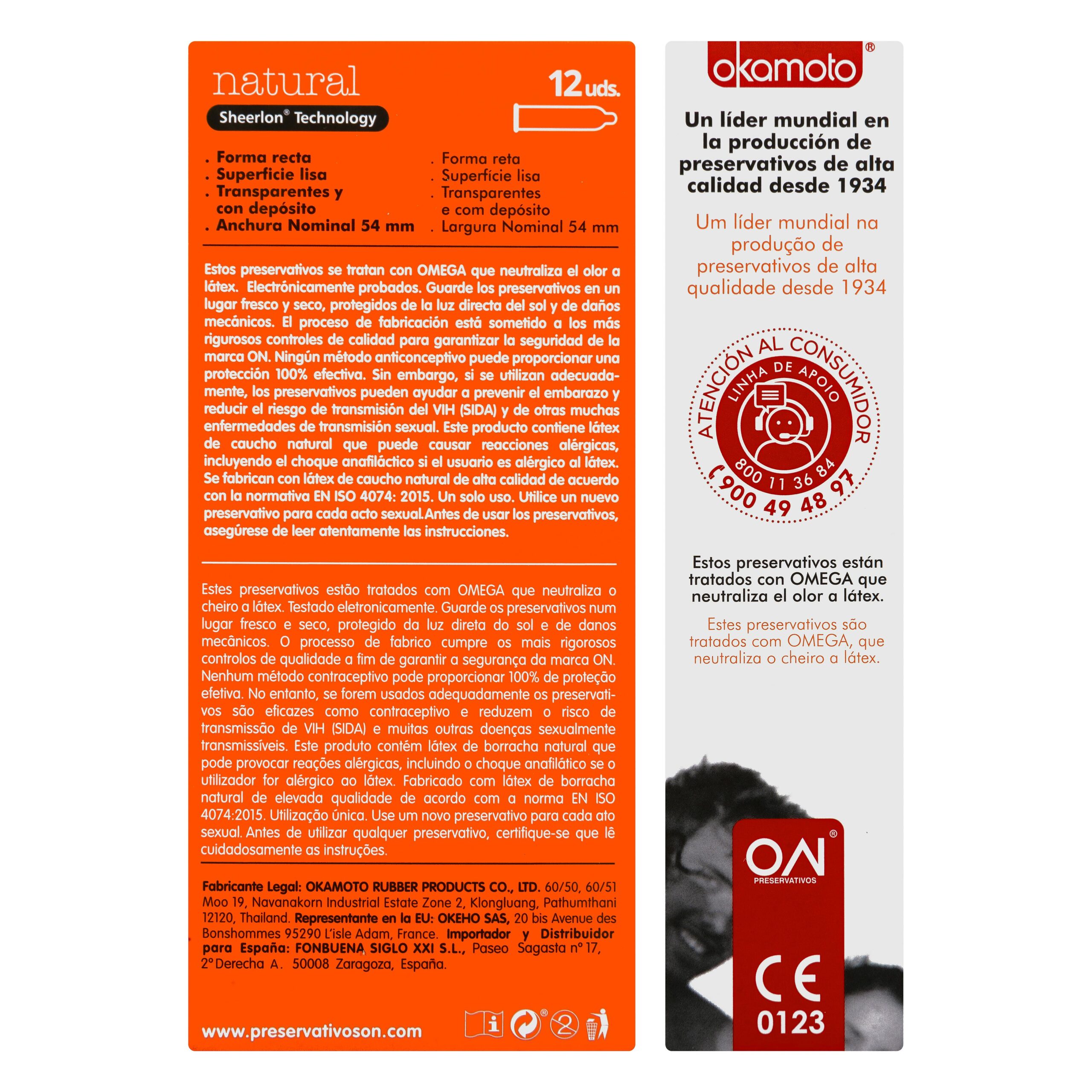 Etiqueta Preservativos natural On