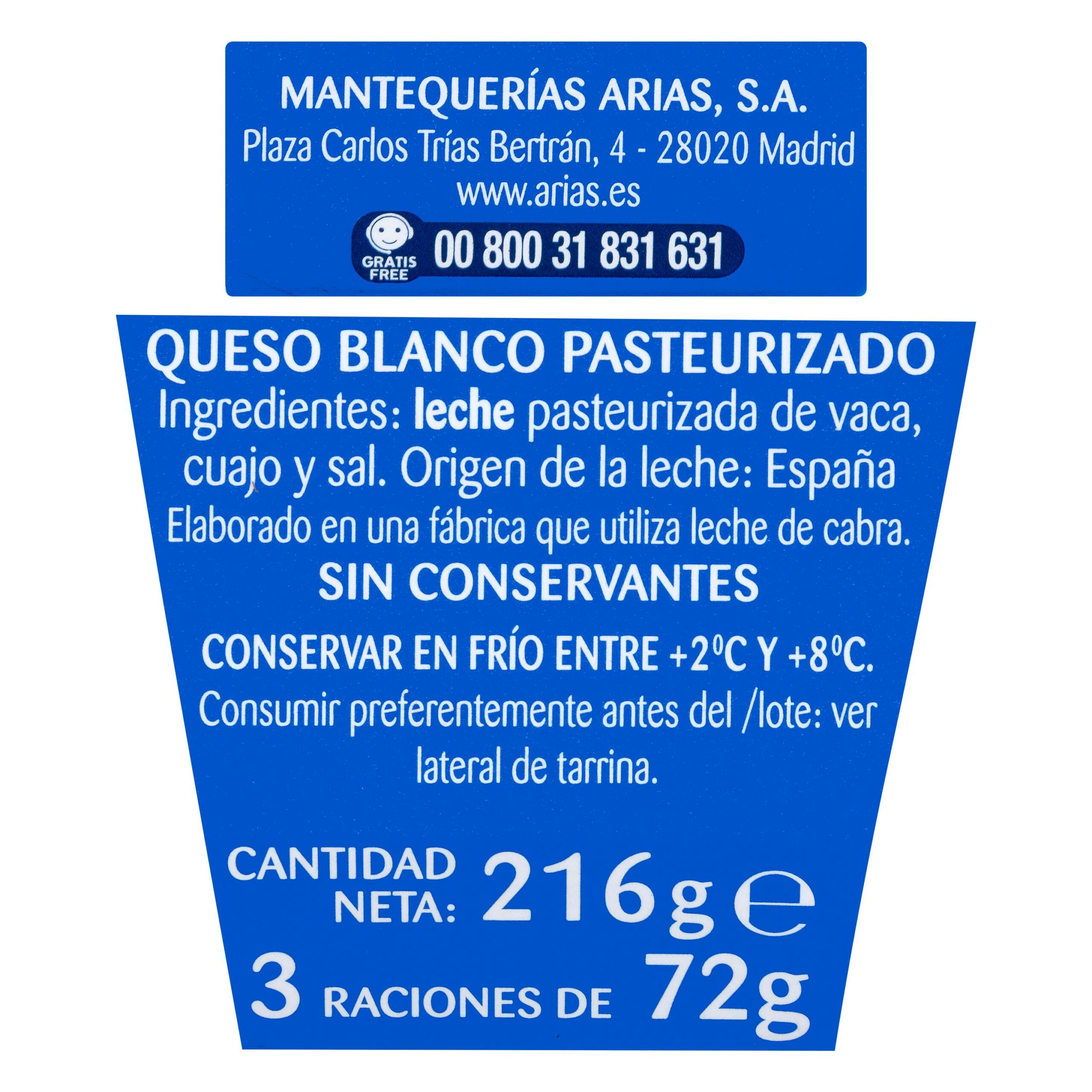 Etiqueta Queso fresco de vaca Burgo de Arias