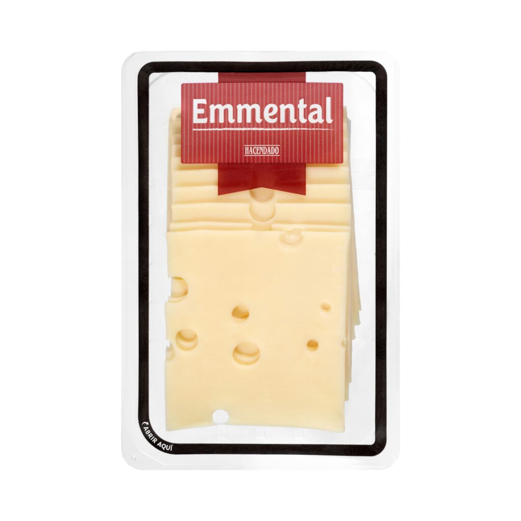 Queso lonchas emmental de vaca Hacendado
