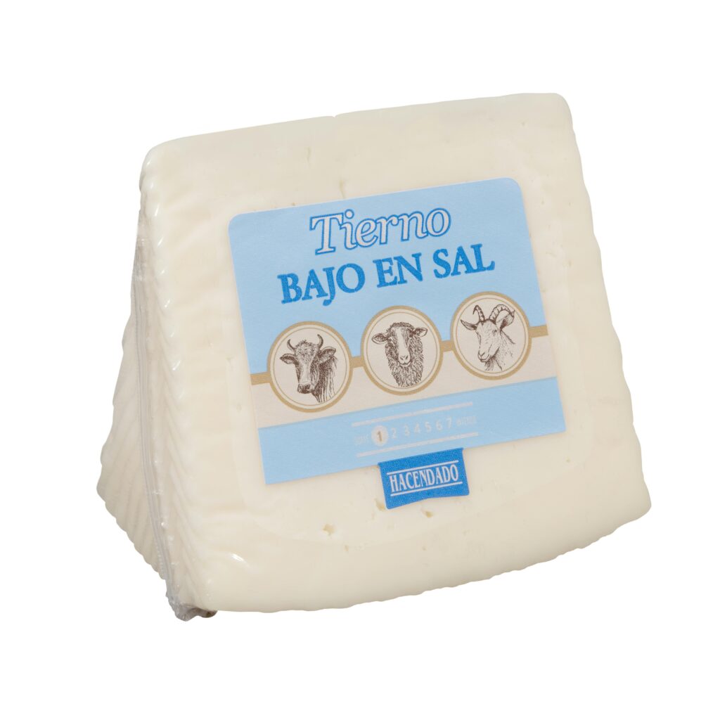 Queso tierno bajo en sal mezcla Hacendado