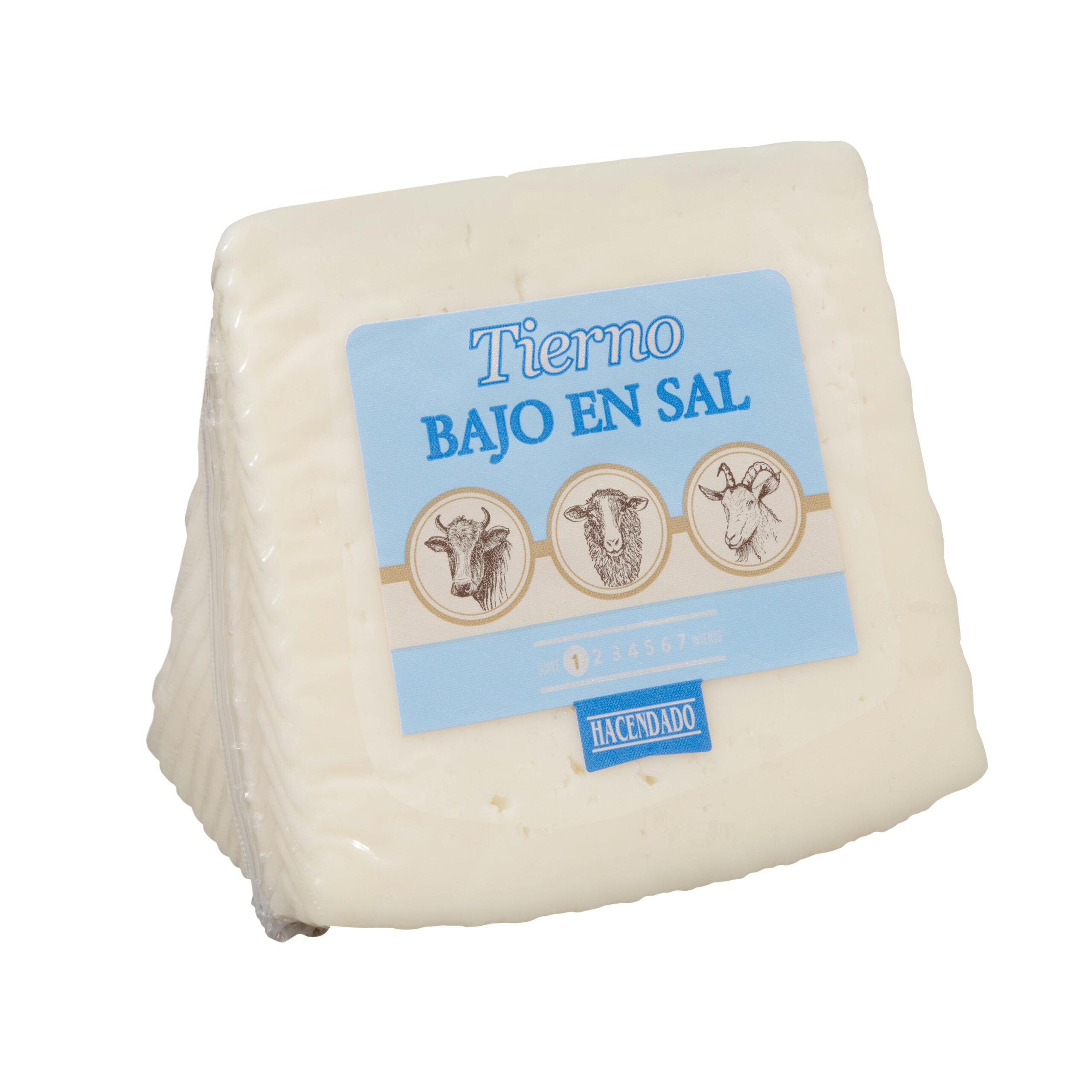 Queso tierno bajo en sal mezcla Hacendado Mercadona