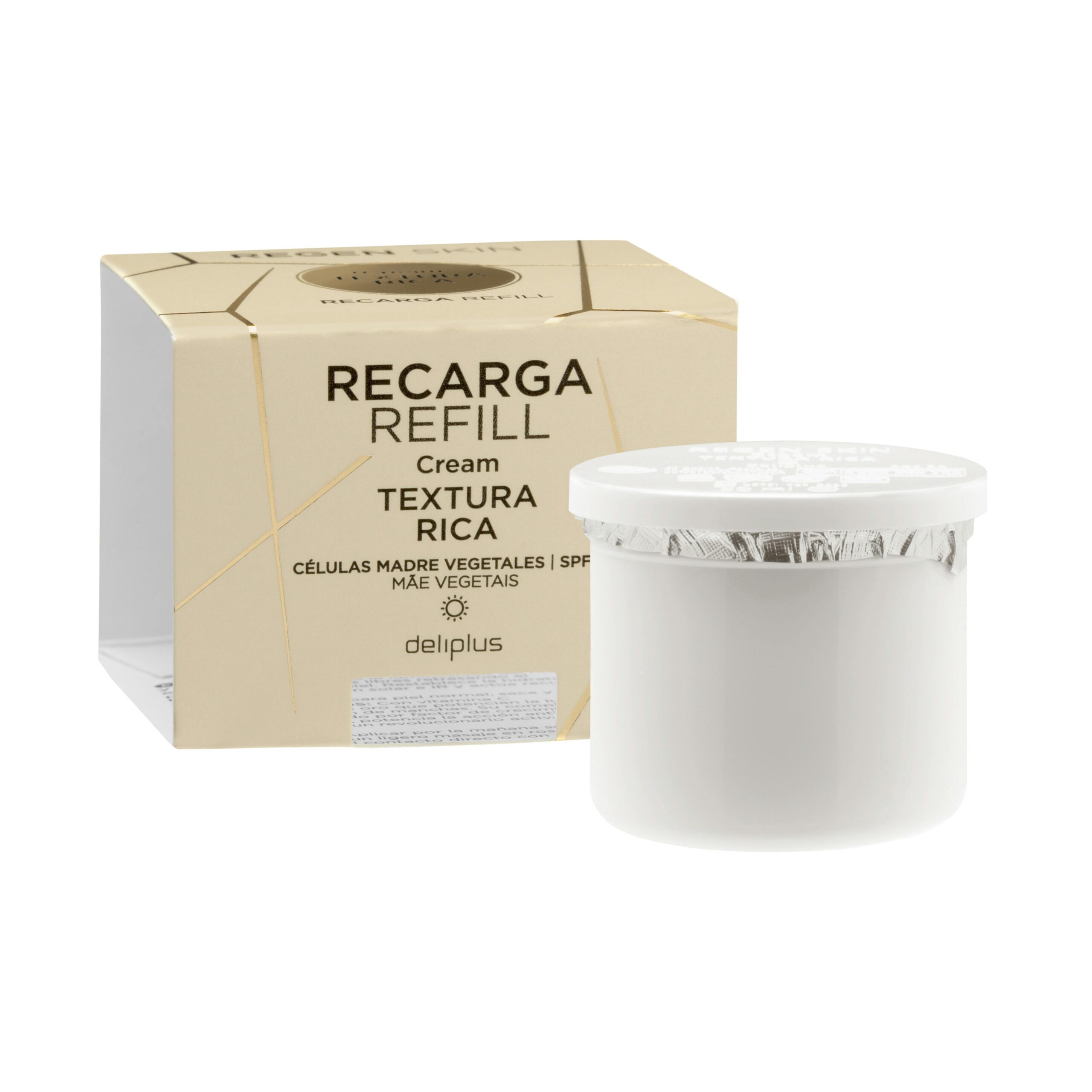 Recambio crema facial día Textura Rica Regen Skin Deliplus SPF 20 piel normal, seca y muy seca Mercadona