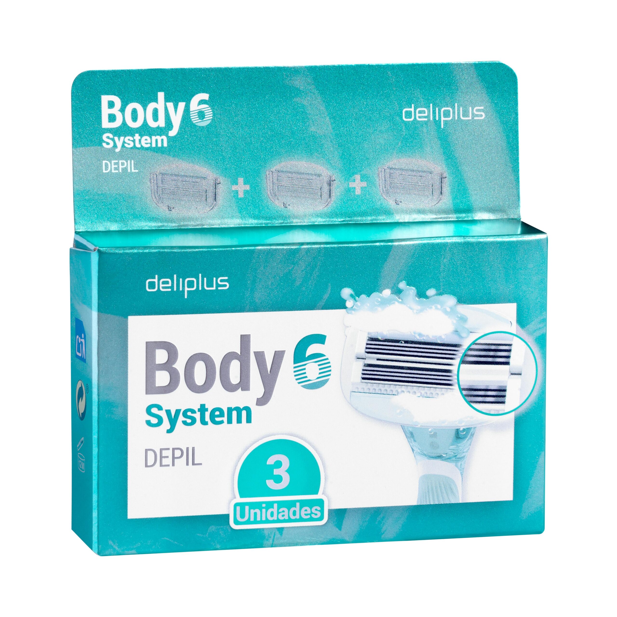Recambios maquinilla depilación Deliplus Body System 6 hojas Mercadona