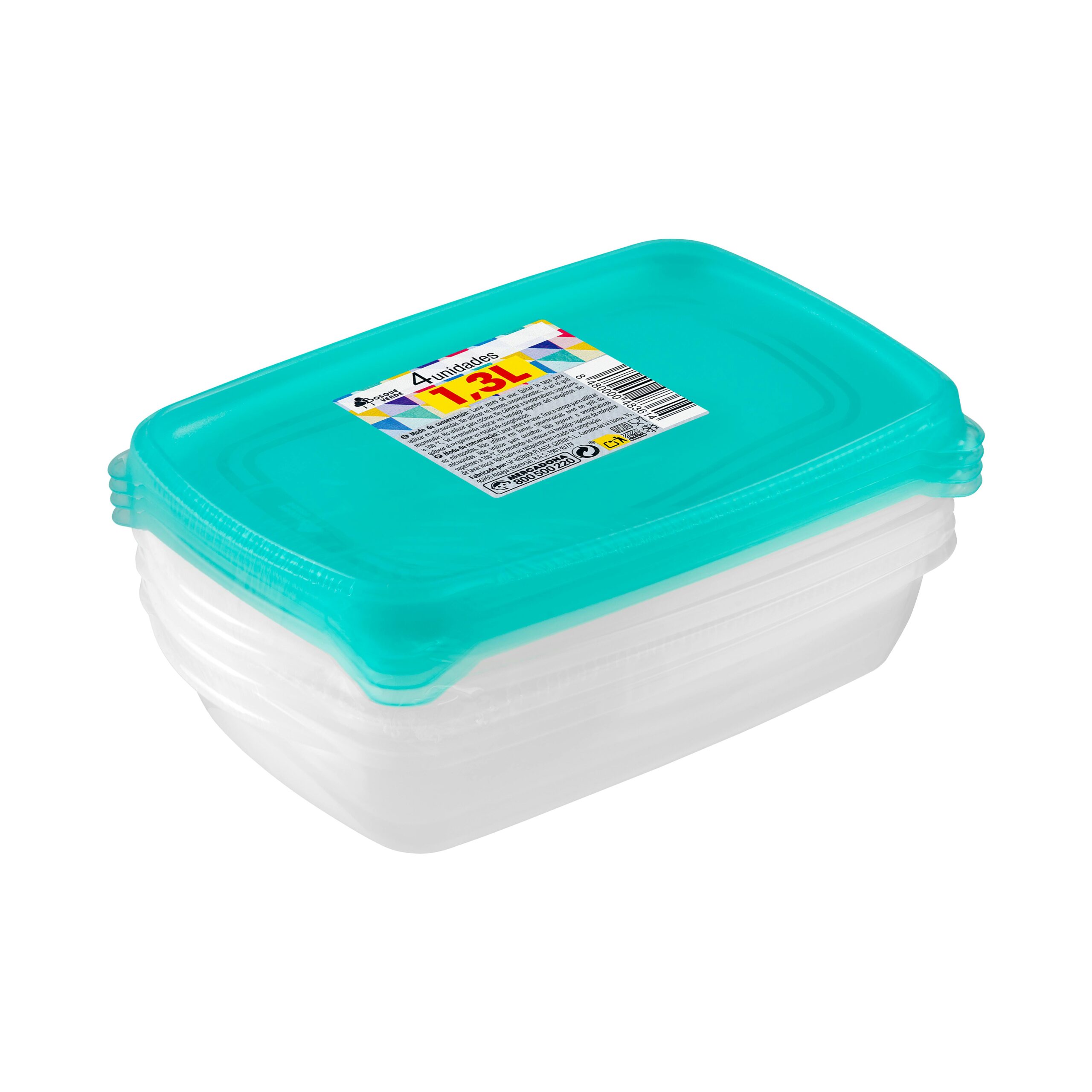 Recipiente de Plástico Rectangular 1,3L Bosque Verde Mercadona