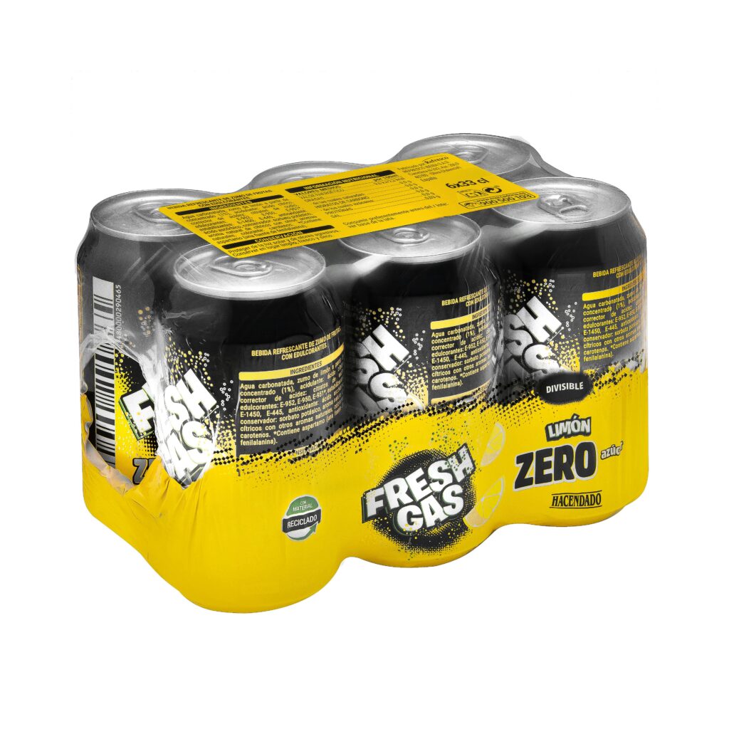 Refresco de limón Hacendado zero azúcar fresh gas