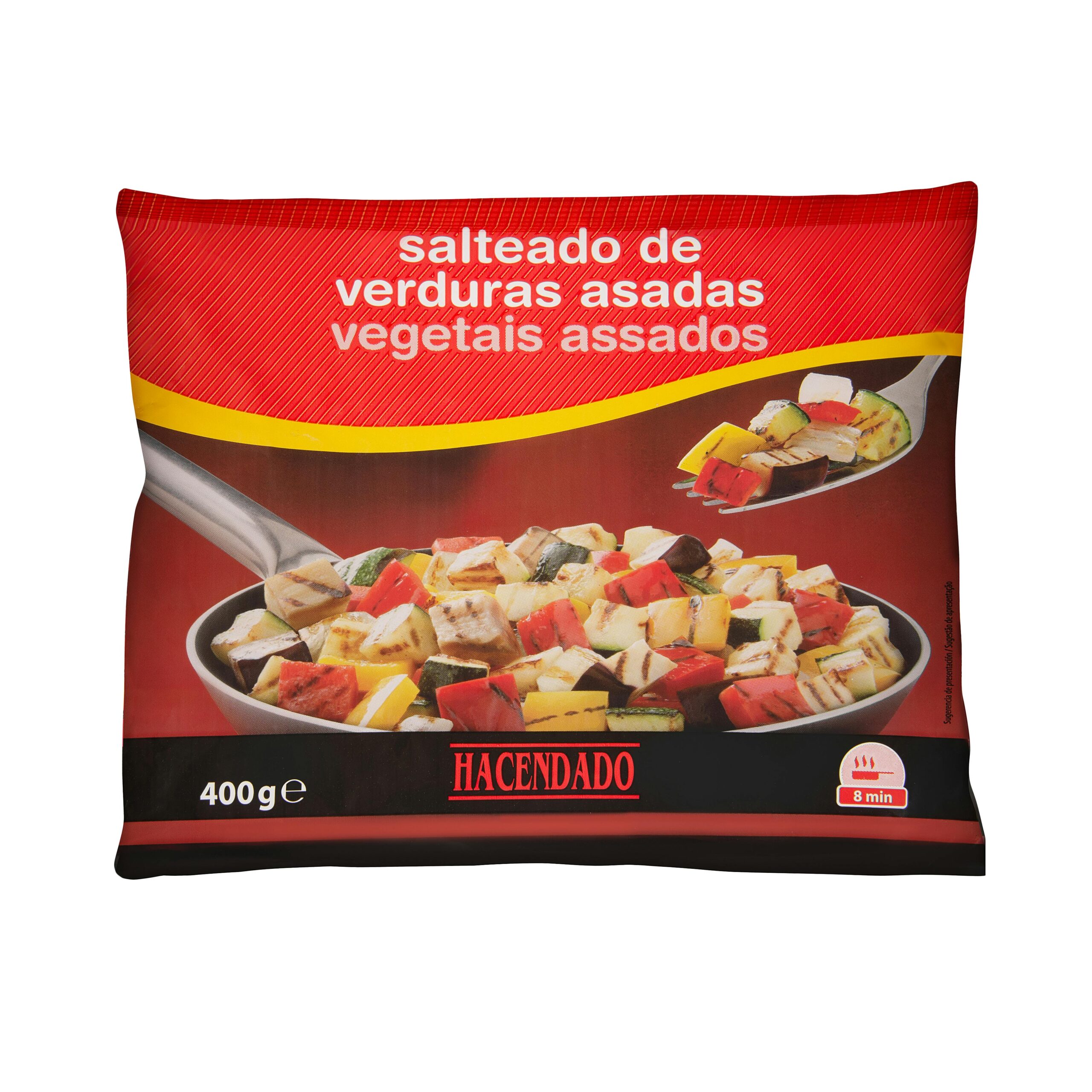 Salteado de verduras asadas Hacendado ultracongeladas Mercadona