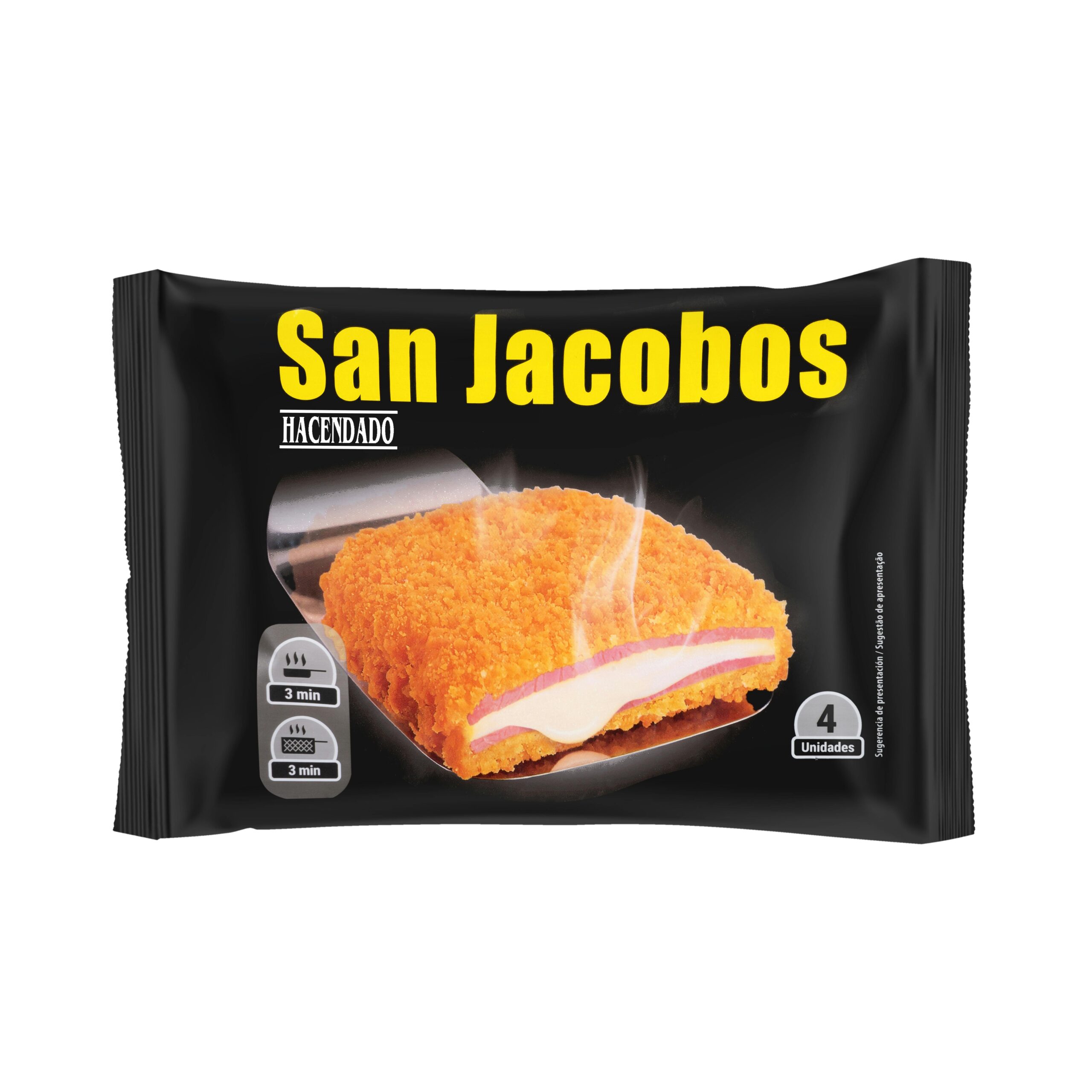 San Jacobos empanados de york y queso Hacendado ultracongelados Mercadona