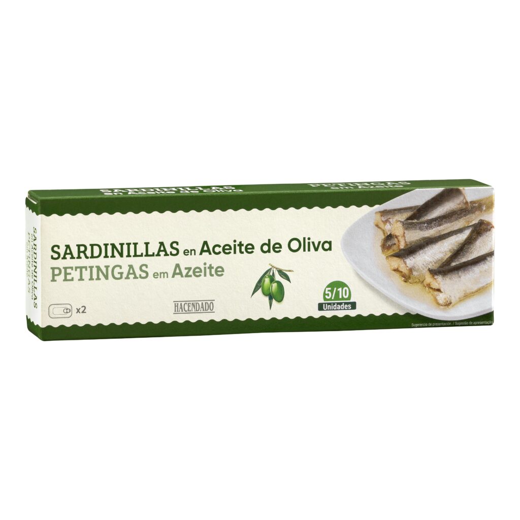 Sardinillas en aceite de oliva Hacendado 6-12 ud.