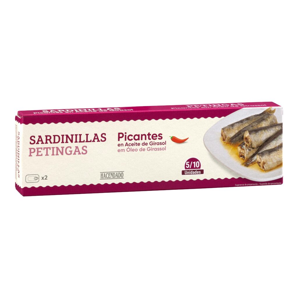 Sardinillas picantes en aceite de girasol Hacendado 6-12 ud.
