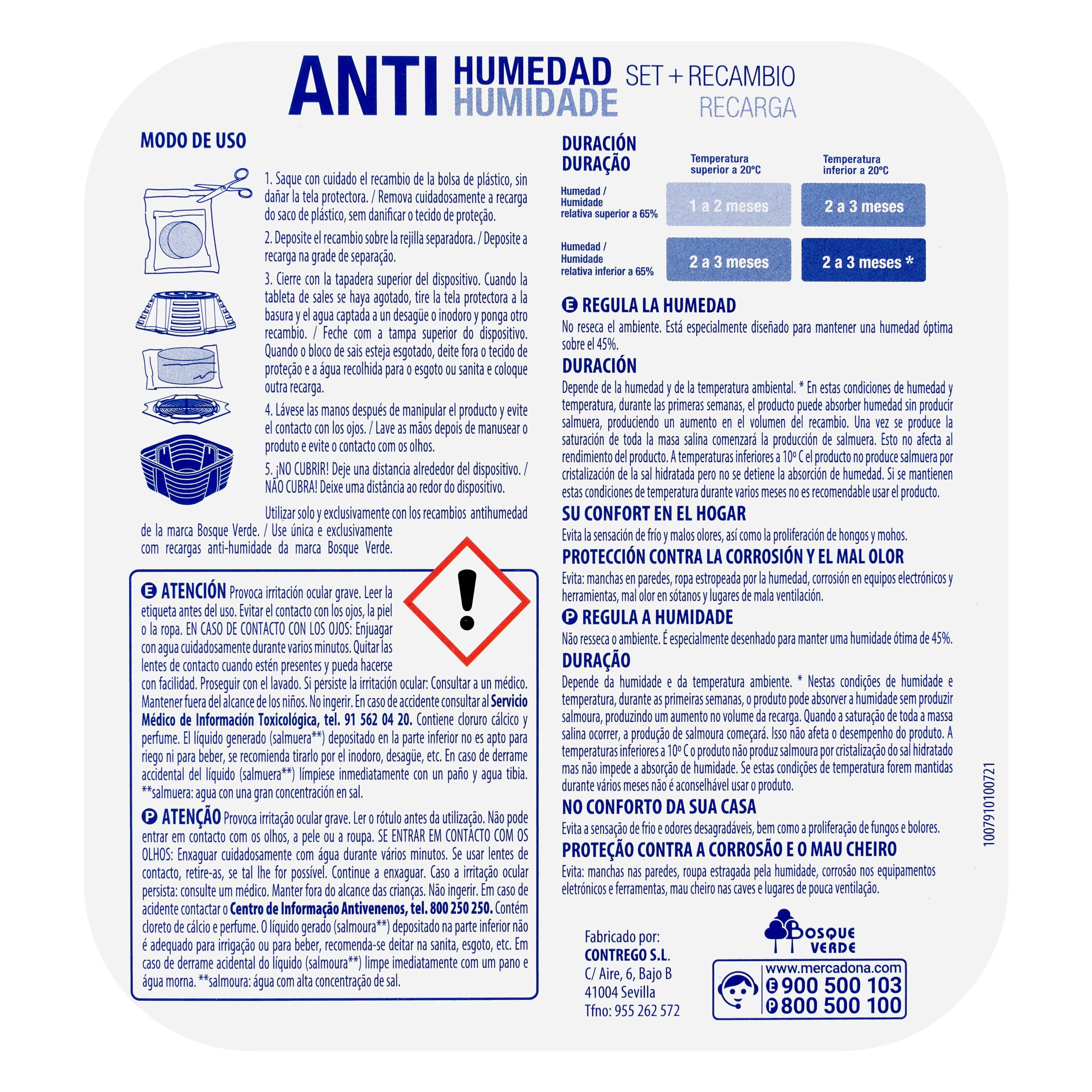 Etiqueta Set antihumedad con aromas cítricos Bosque Verde incluye recambio