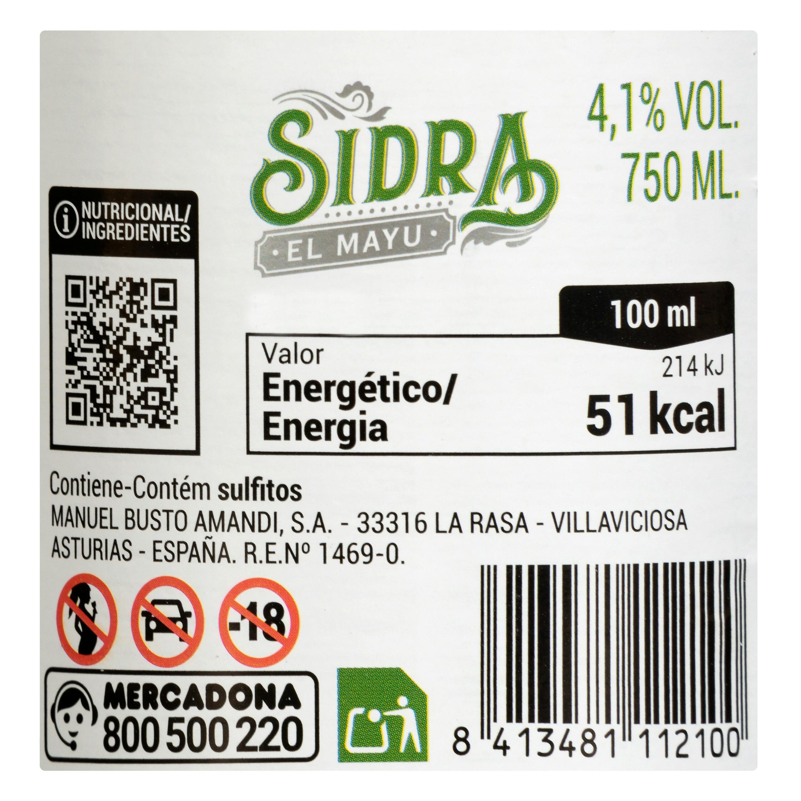 Etiqueta Sidra asturiana El Mayu