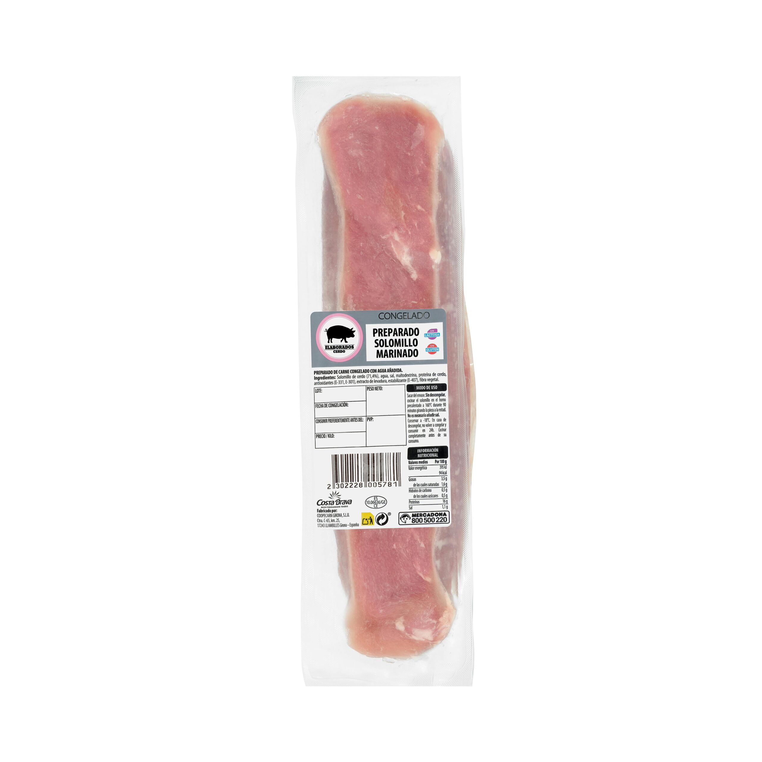 Solomillo de cerdo marinado congelado Mercadona