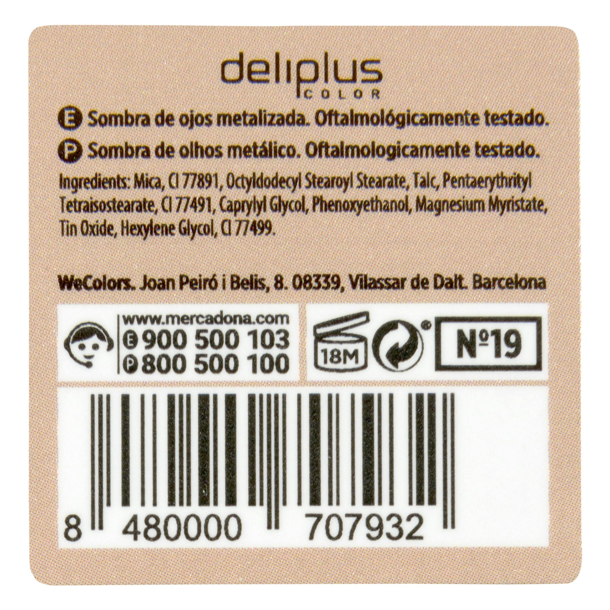 Etiqueta Sombra de ojos Metal Deliplus 19