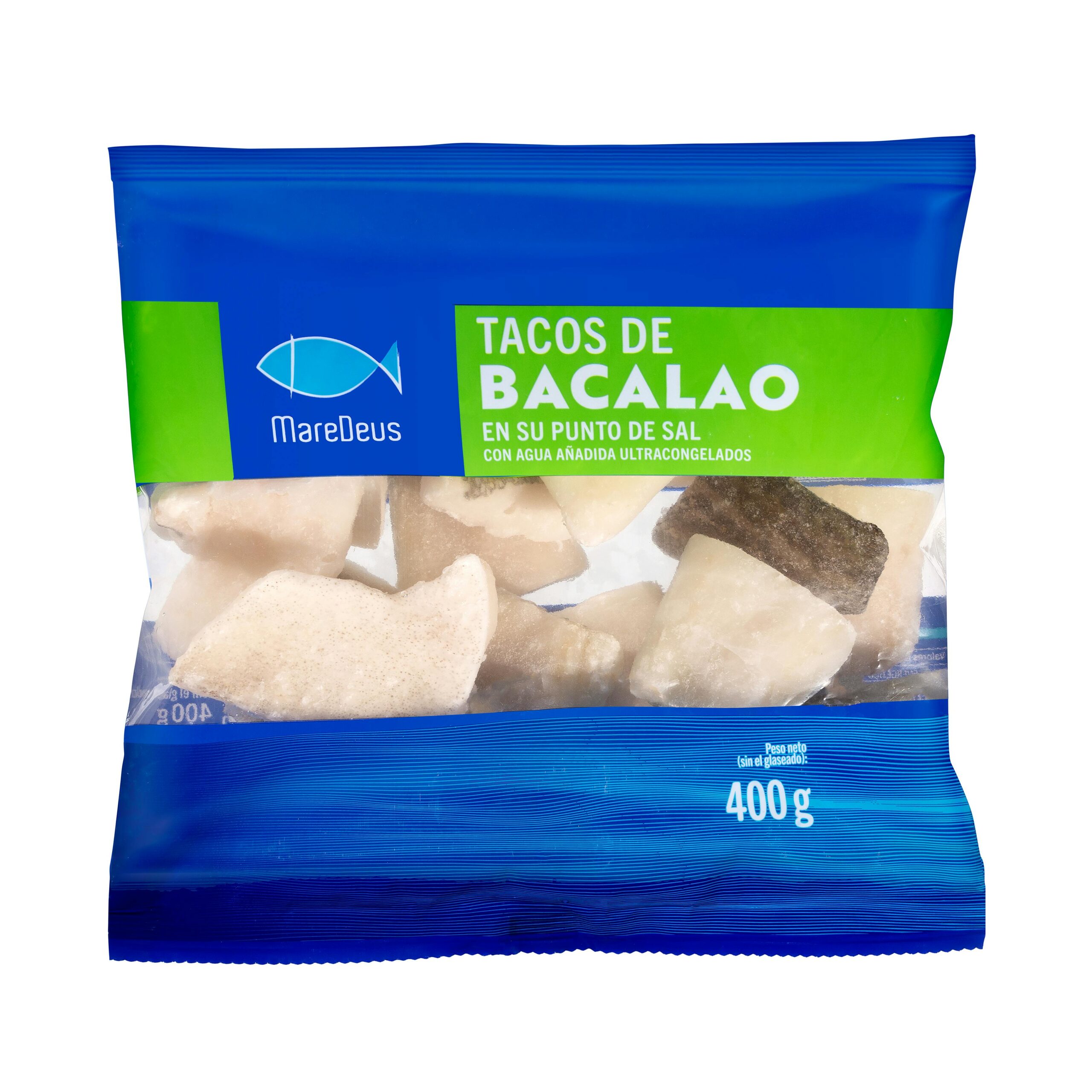 Tacos de bacalao MareDeus ultracongelado en su punto de sal Mercadona