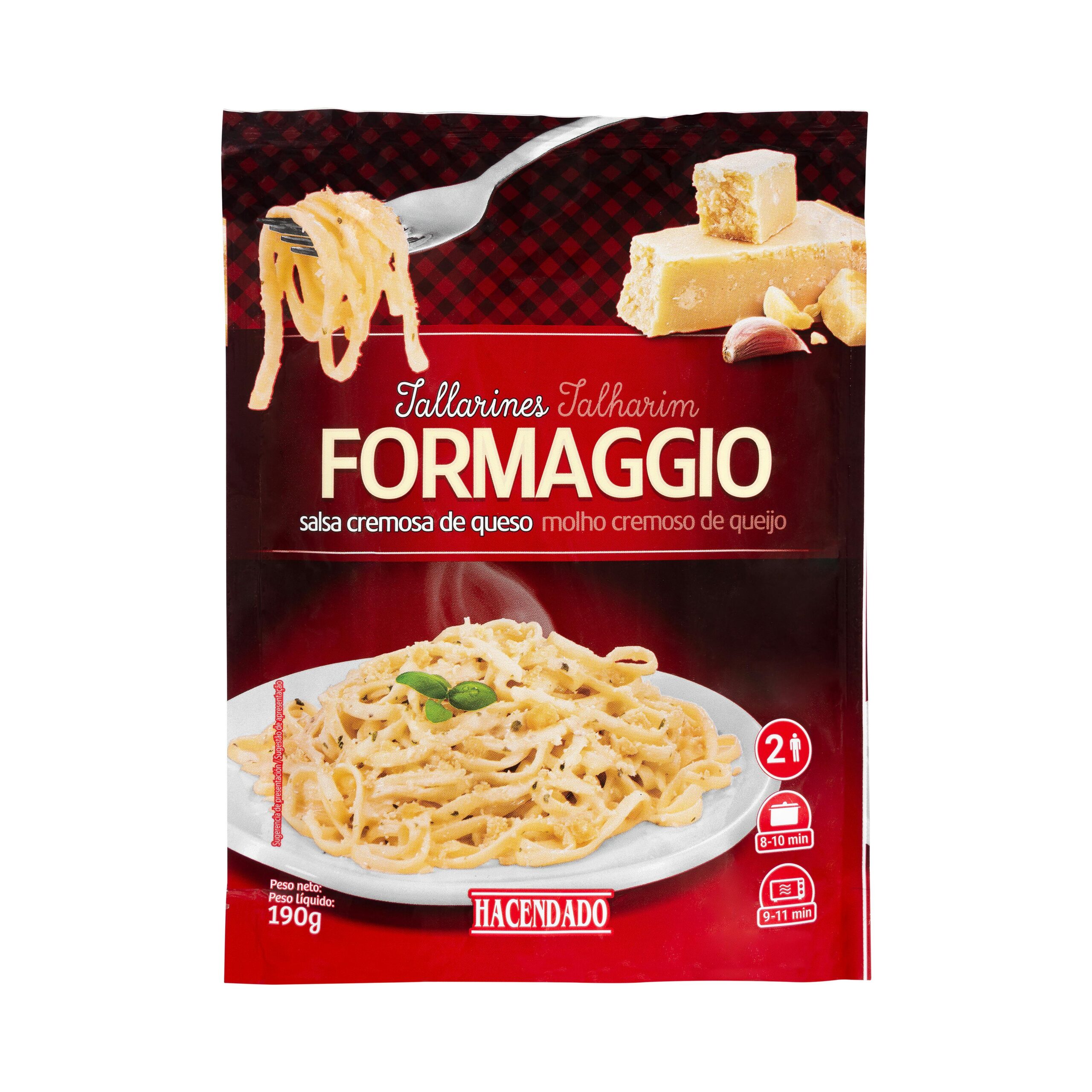 Tallarines Formaggio Hacendado salsa cremosa de queso Mercadona