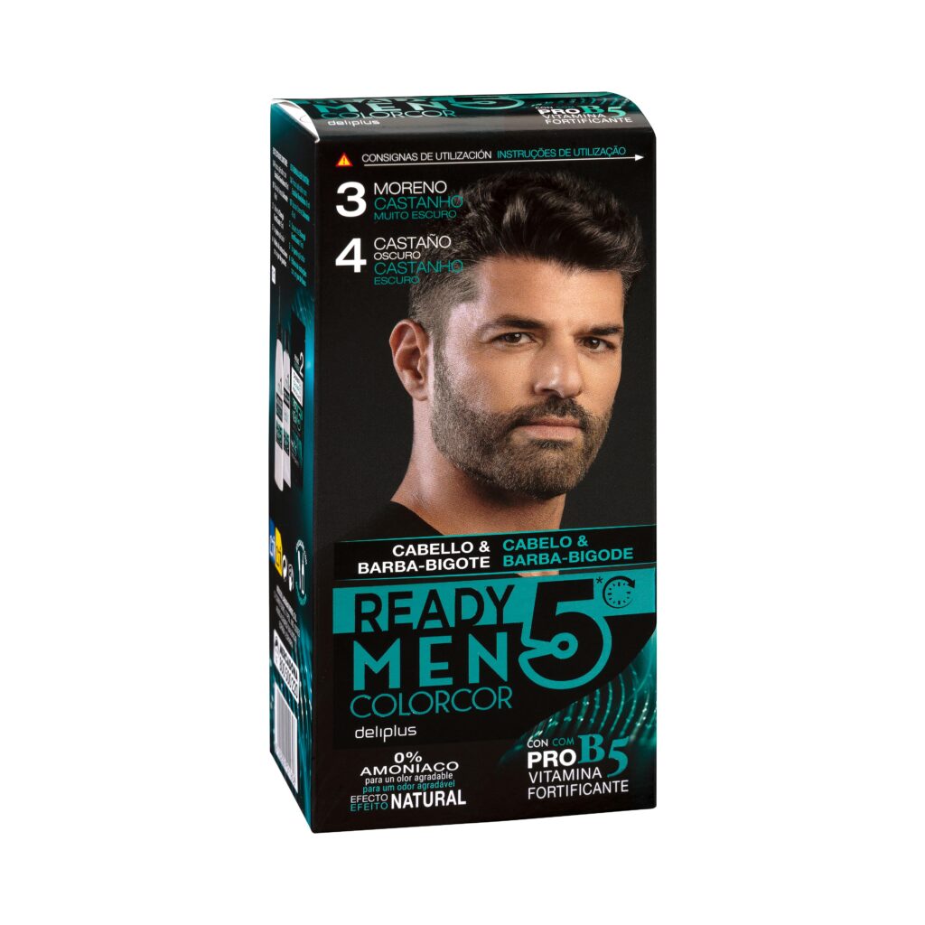 Tinte cabello hombre 3 moreno 4 castaño Deliplus 0% amoníaco Colorcor