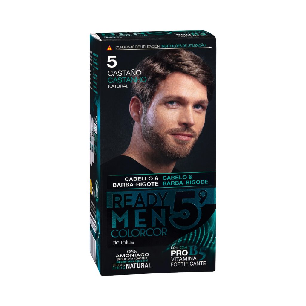 Tinte cabello hombre 5 castaño natural Deliplus 0% amoníaco Colorcor