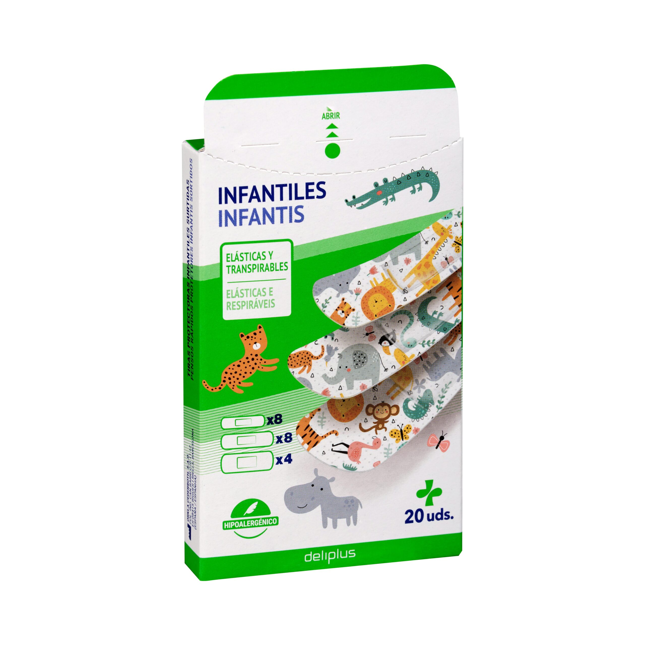 Tiras adhesivas protectoras infantiles Deliplus surtidas, elásticas y transpirables Mercadona