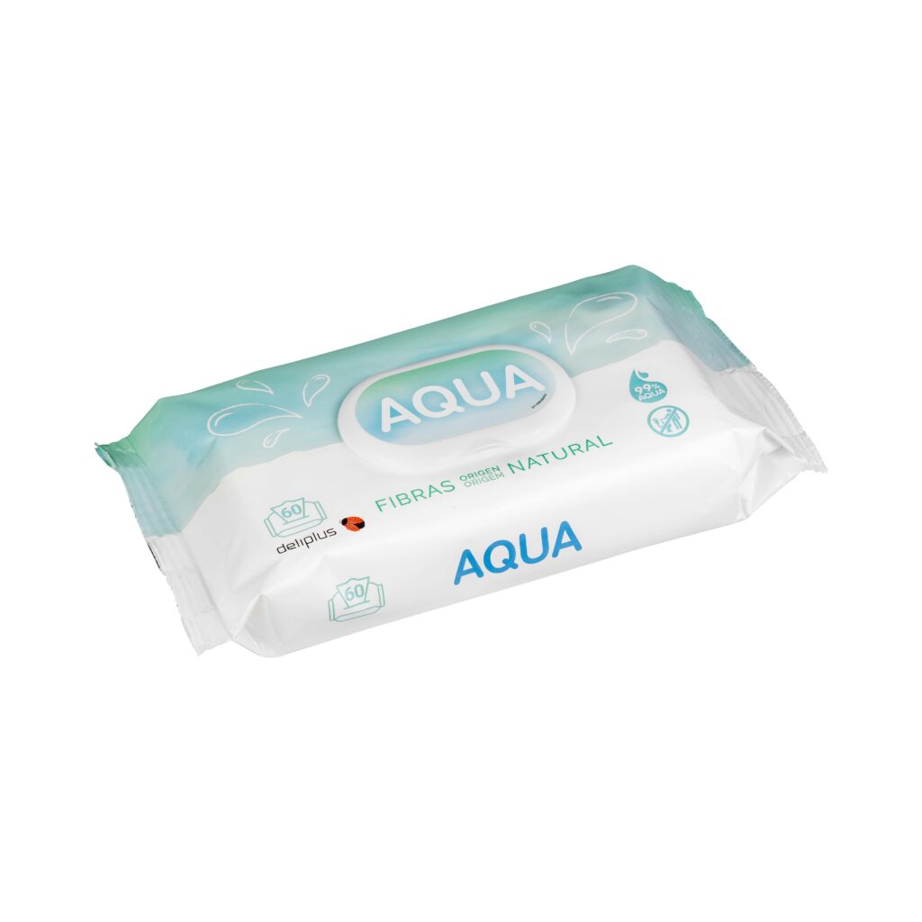 Toallitas bebé Aqua Deliplus fibras de origen natural 99% agua