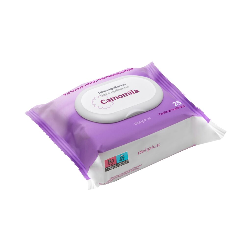 Toallitas desmaquillantes cara y ojos Deliplus piel normal-mixta con camomila