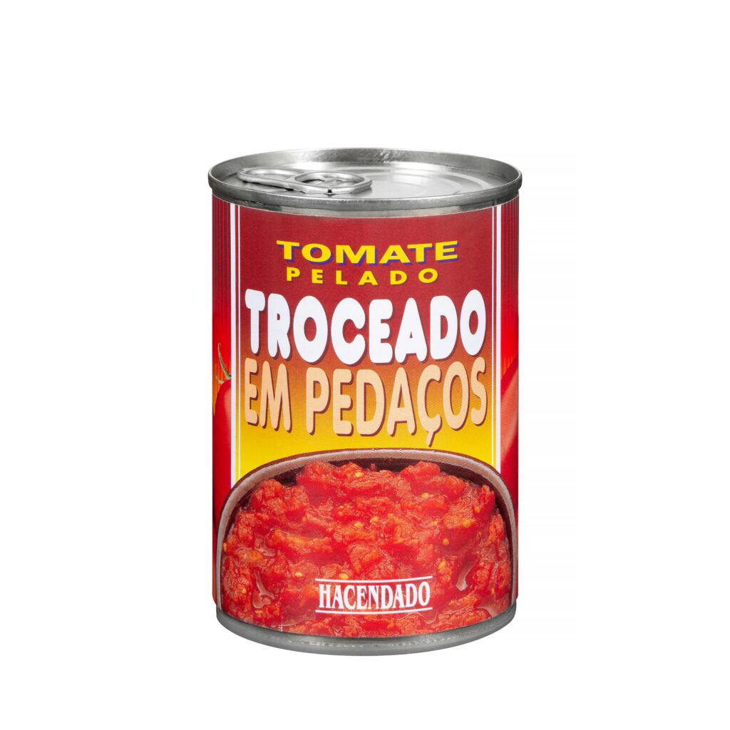 Tomate troceado pelado Hacendado para freír