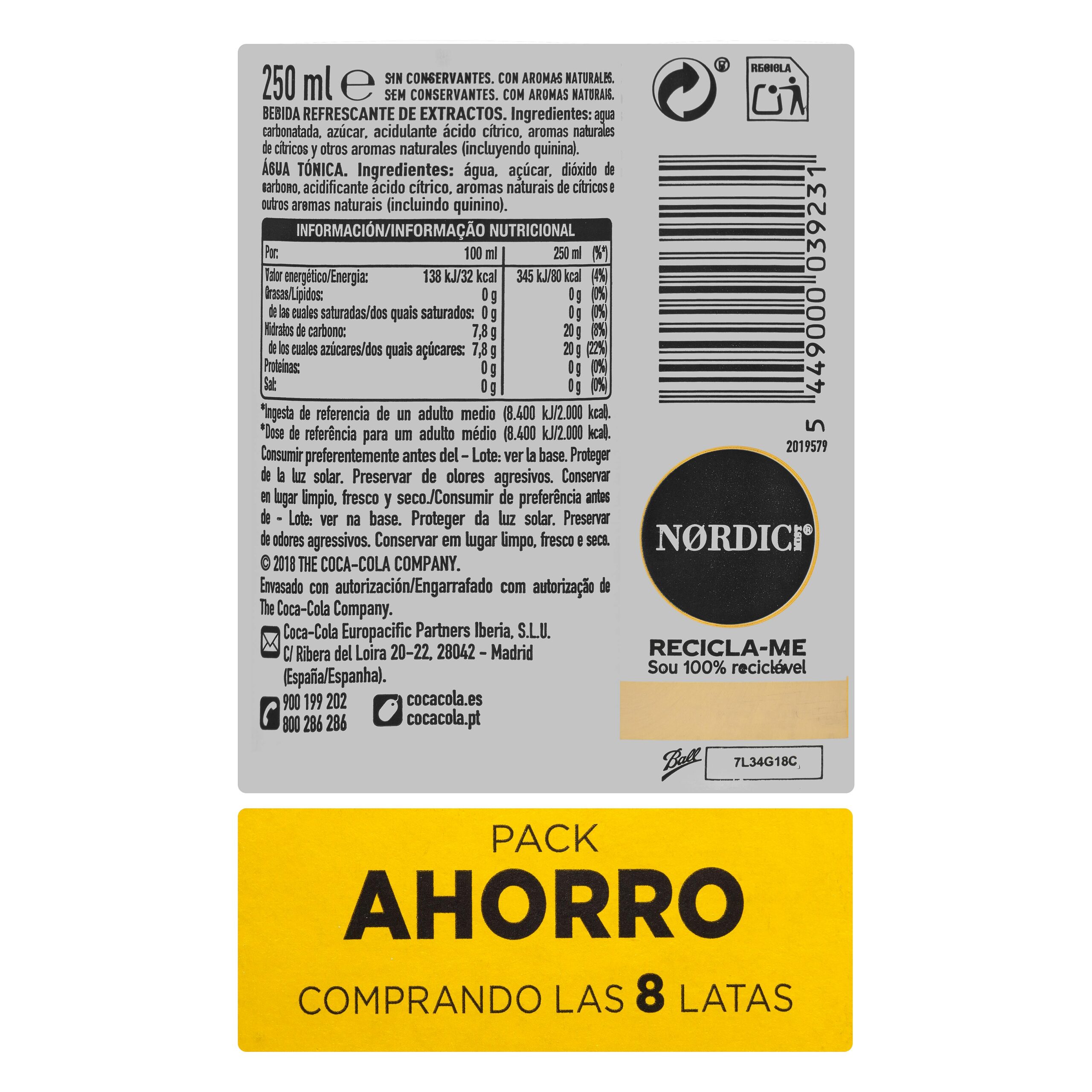 Etiqueta Tónica Nordic Mist