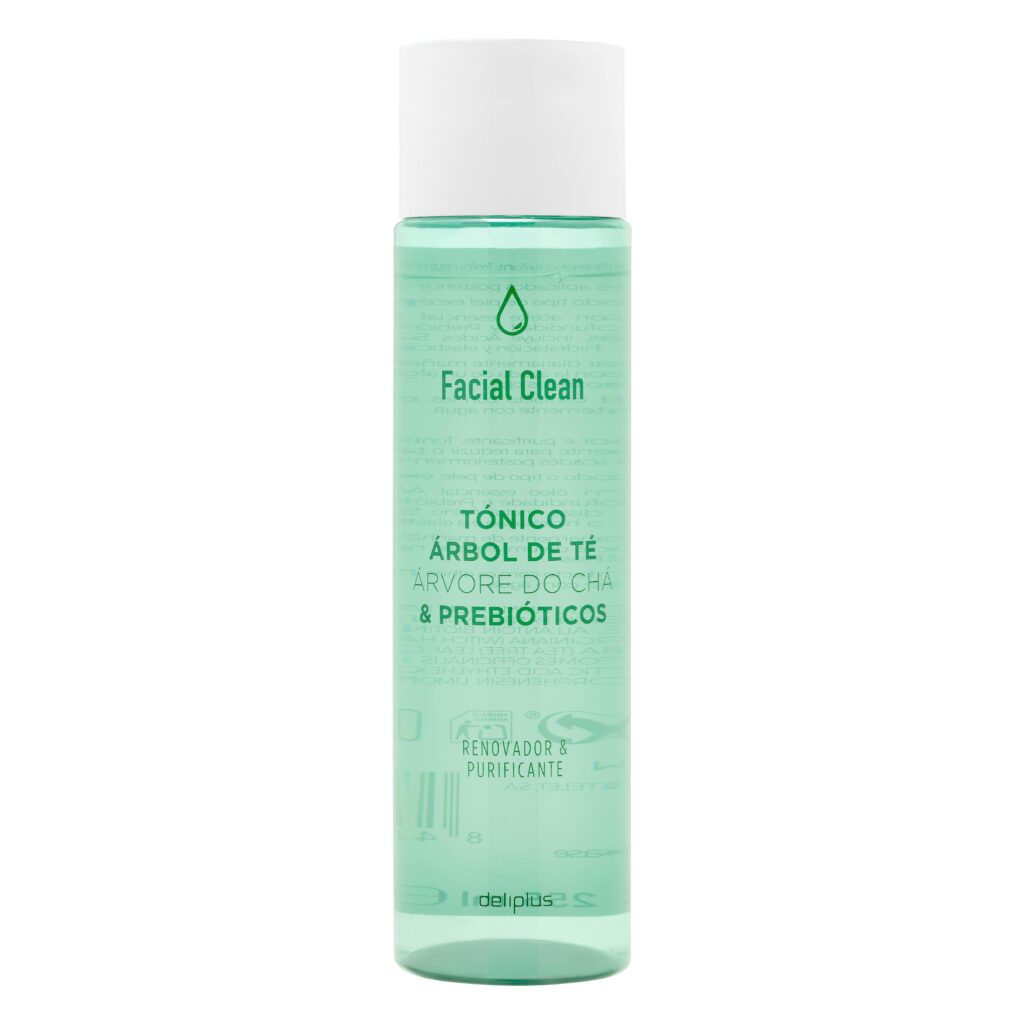 Tónico facial árbol de té y prebióticos Facial Clean Deliplus piel normal
