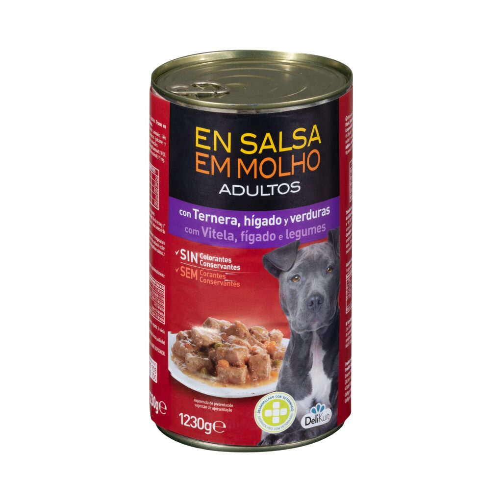 Trozos en salsa perro adulto Delikuit con ternera