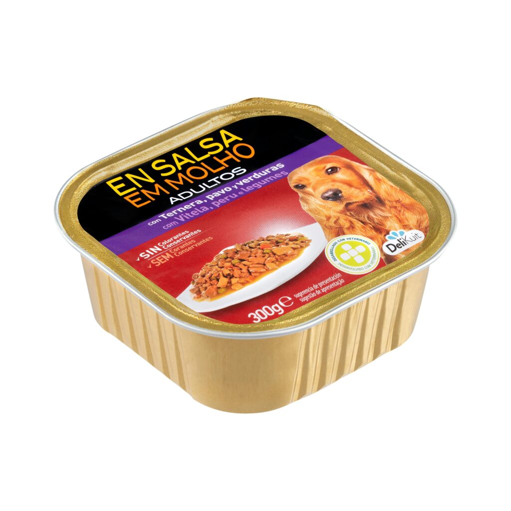Trozos en salsa perro adulto Delikuit con ternera