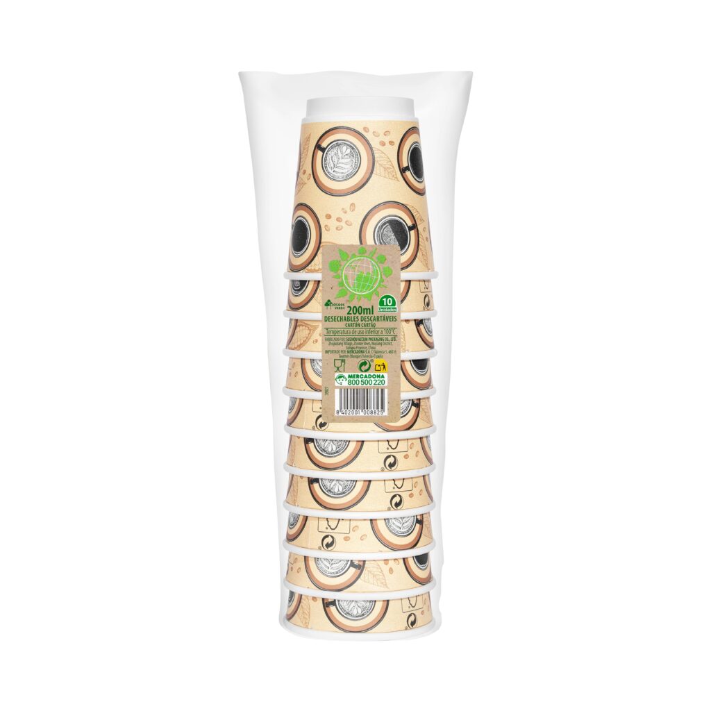 Vaso mediano Bosque Verde apto para bebida caliente desechable 200 ml