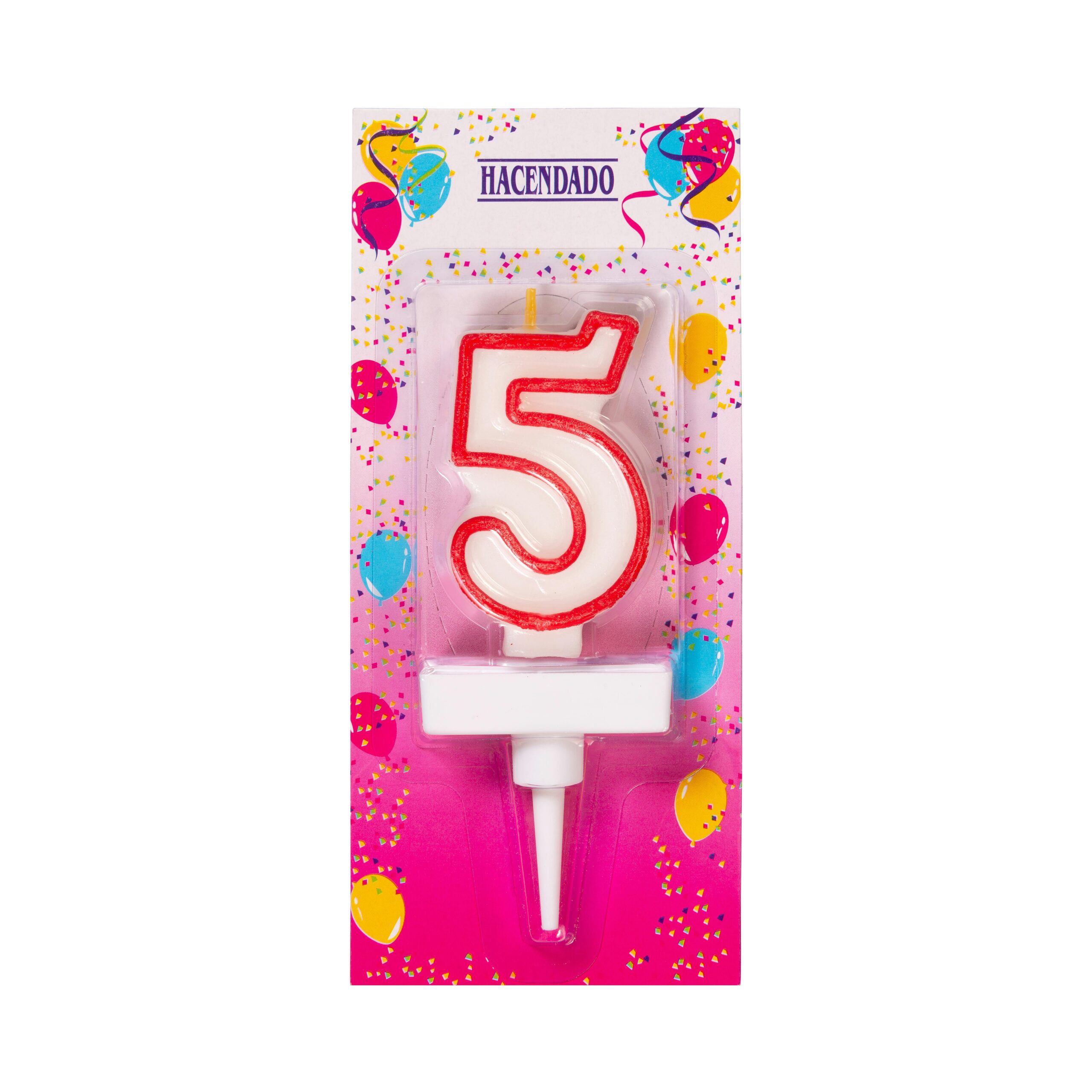 Vela de cumpleaños 5 Hacendado Mercadona