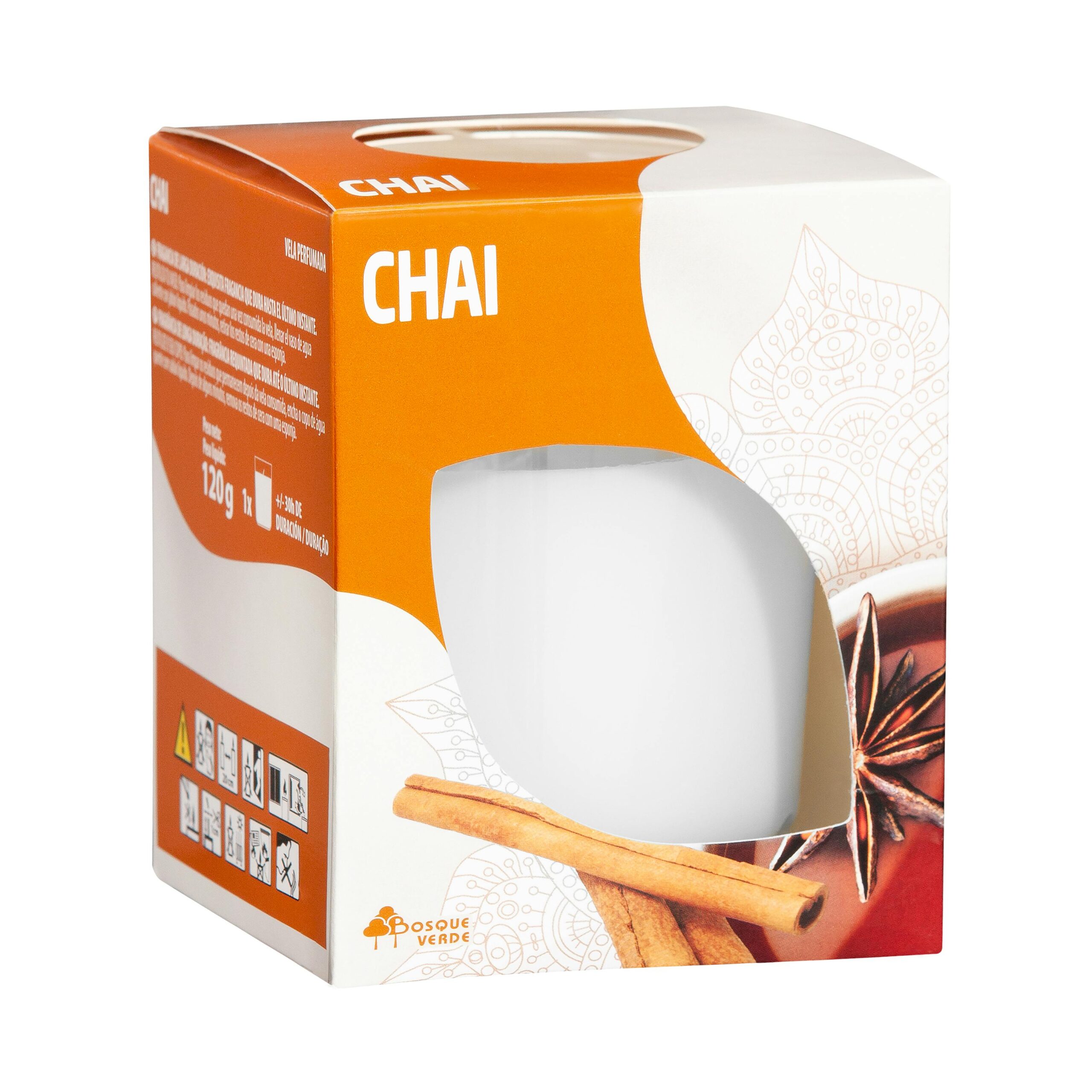Vela perfumada Chai Bosque Verde vaso de cristal Vela perfumada Chai Bosque Verde vaso de cristal