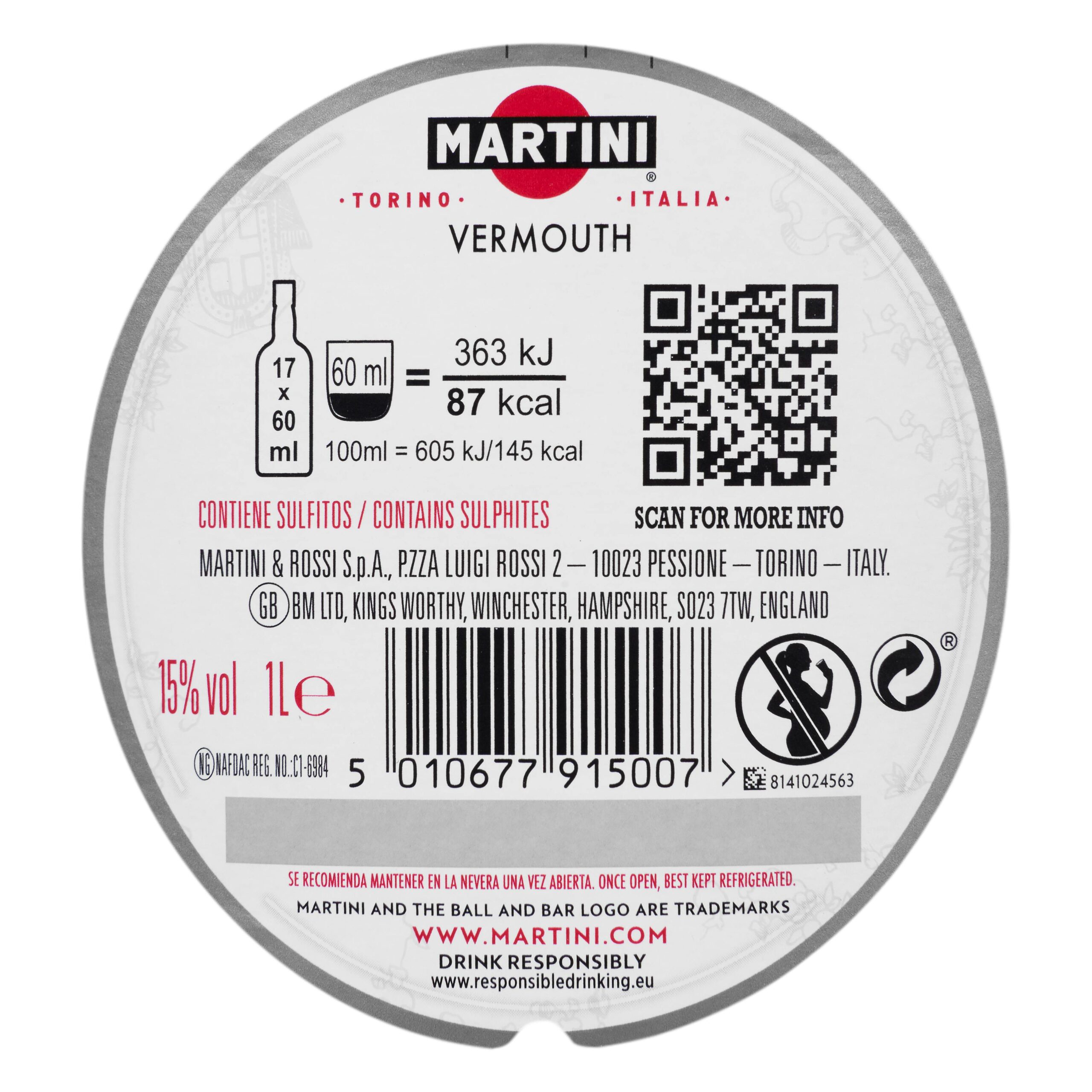 Etiqueta Vermouth rosso Martini