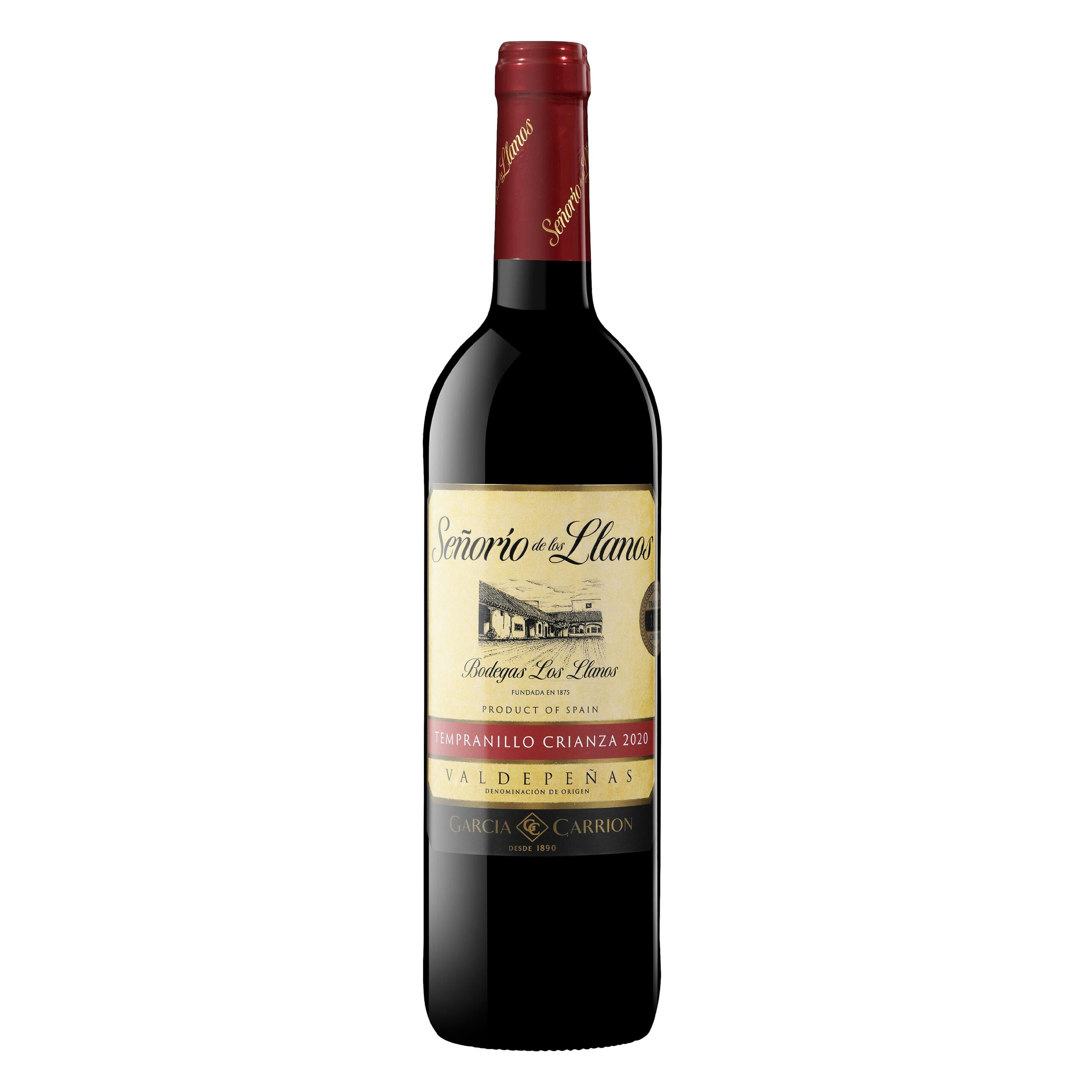 Vino tinto D.O Valdepeñas Señorío de los Llanos crianza Mercadona