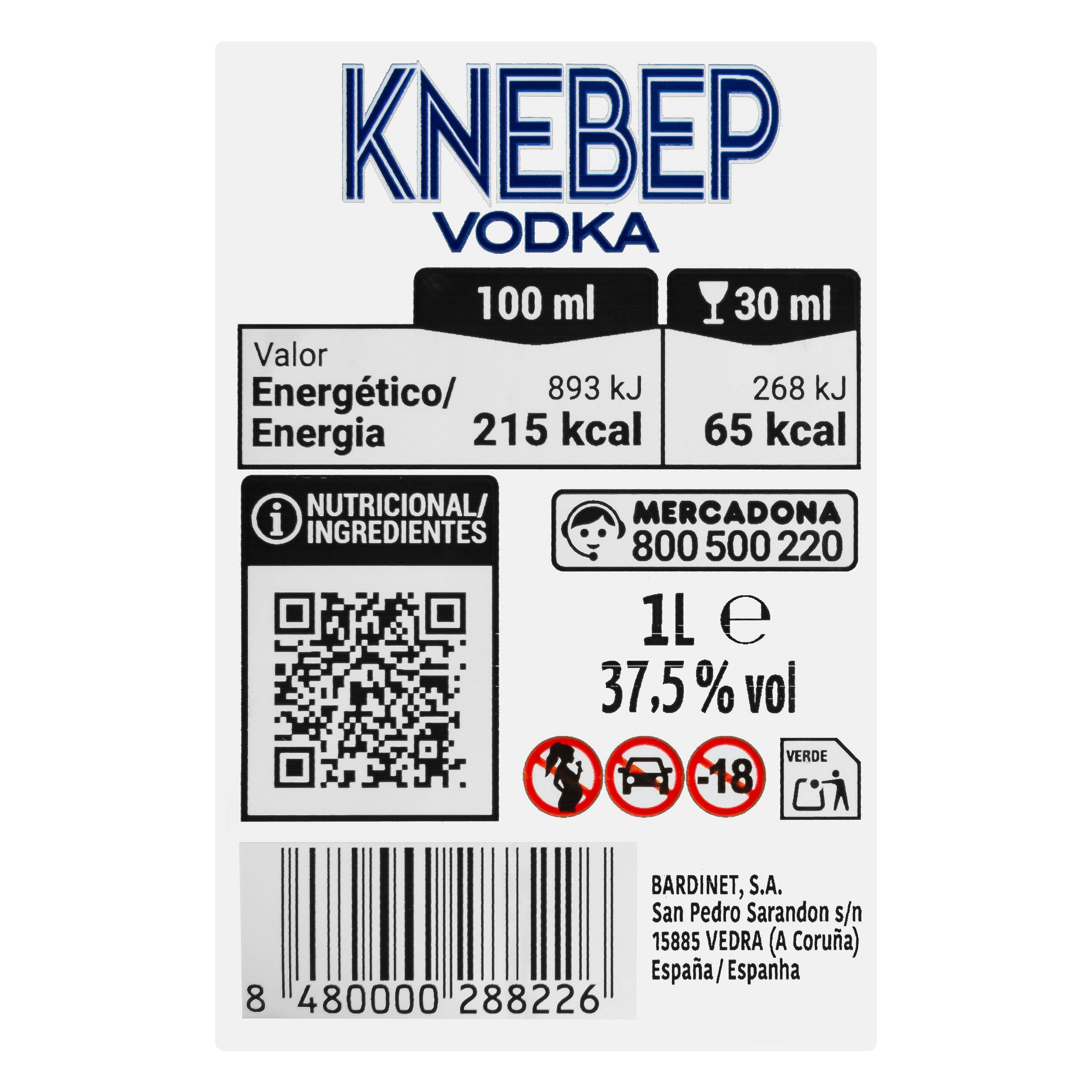Etiqueta Vodka Knebep