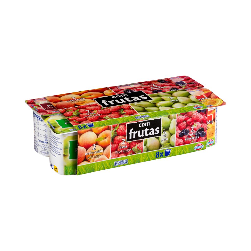 Yogur con frutas Hacendado 2 con melocotón