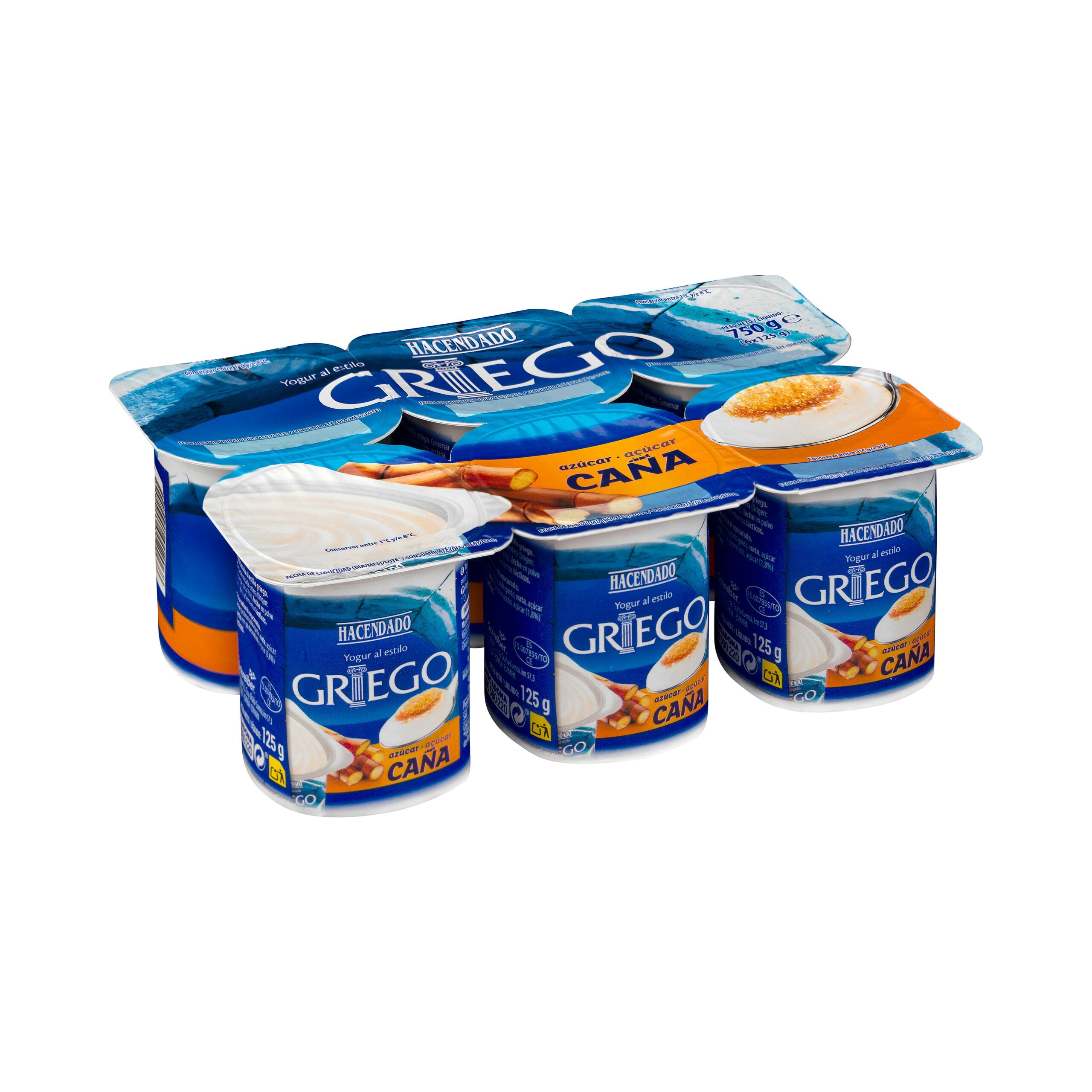 Yogur griego natural Hacendado con azúcar de caña Mercadona