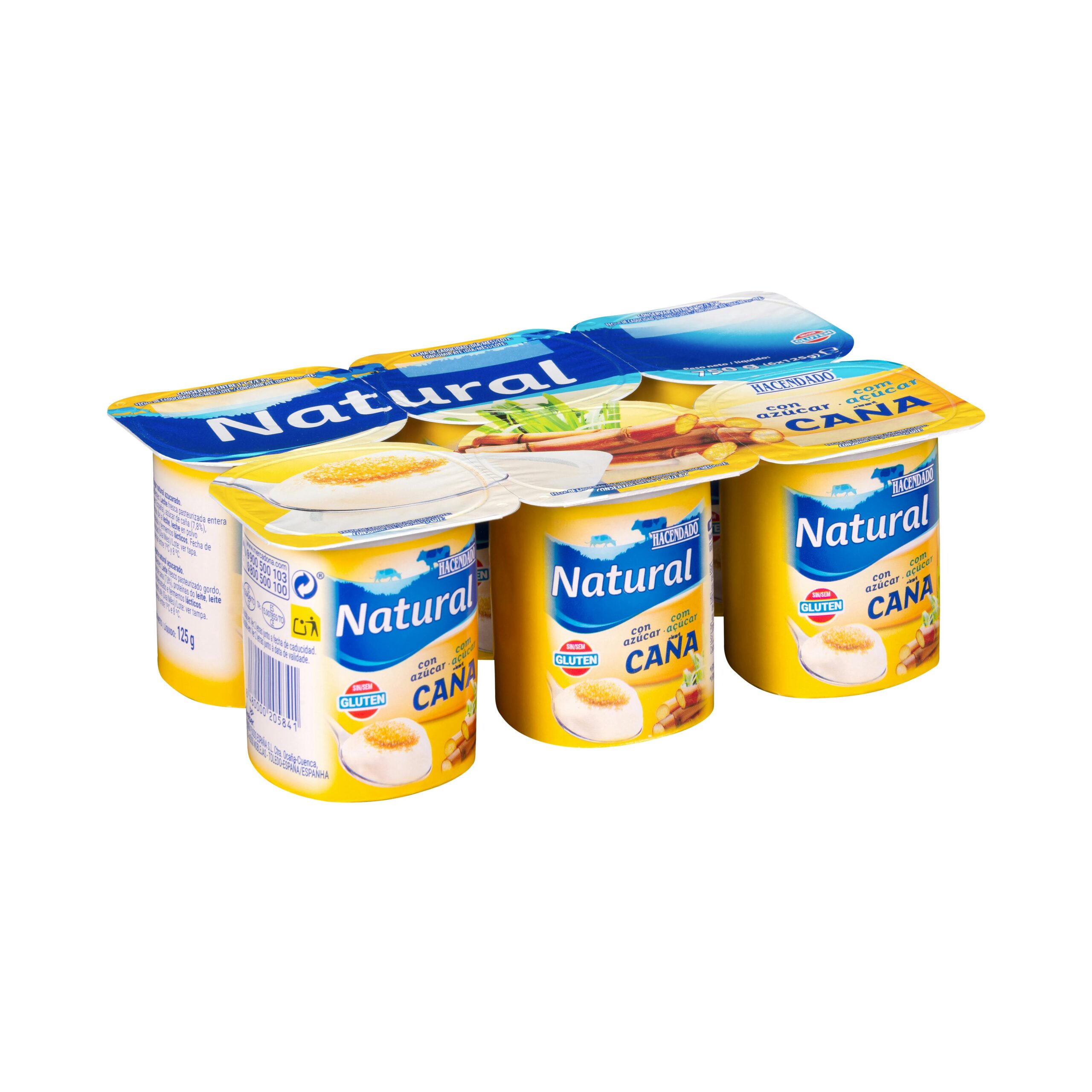 Yogur natural con azúcar de caña Hacendado Mercadona